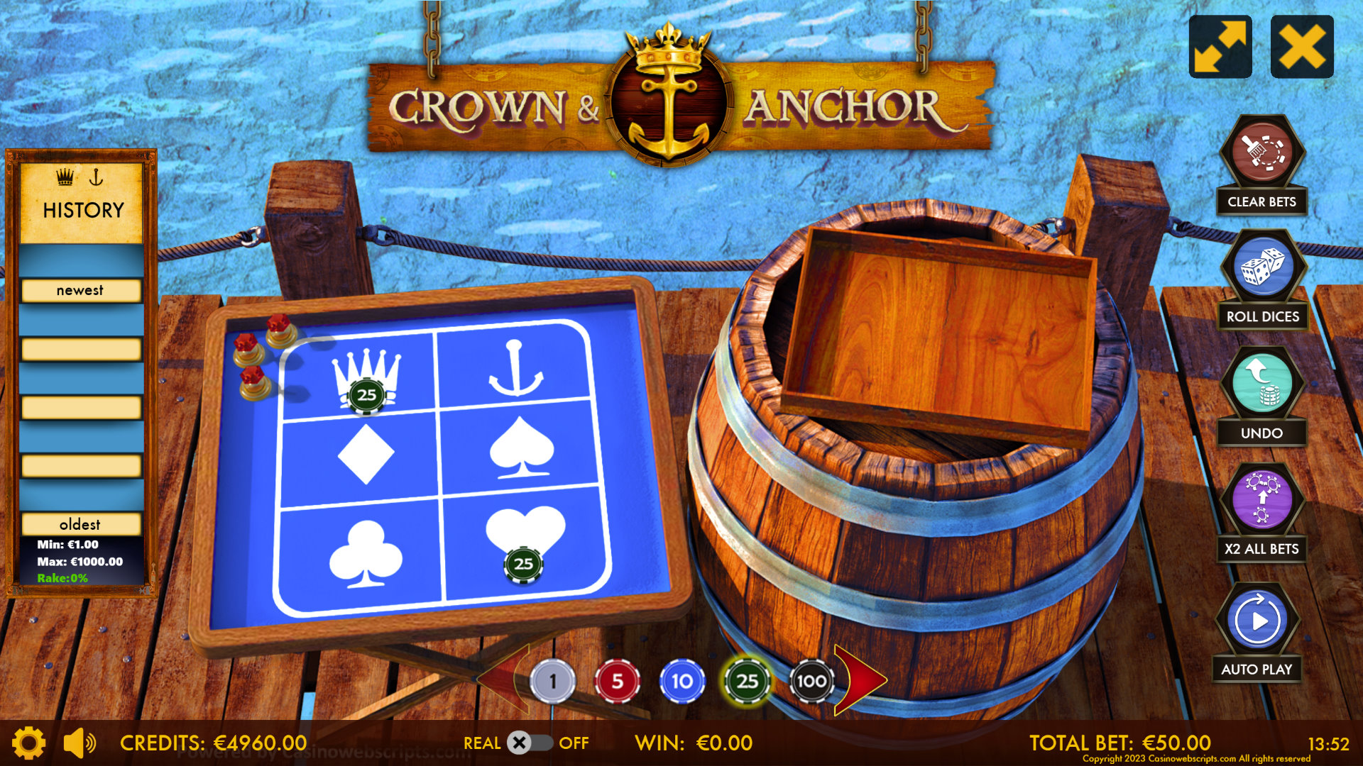 Crown and Anchor Dice  - Preview