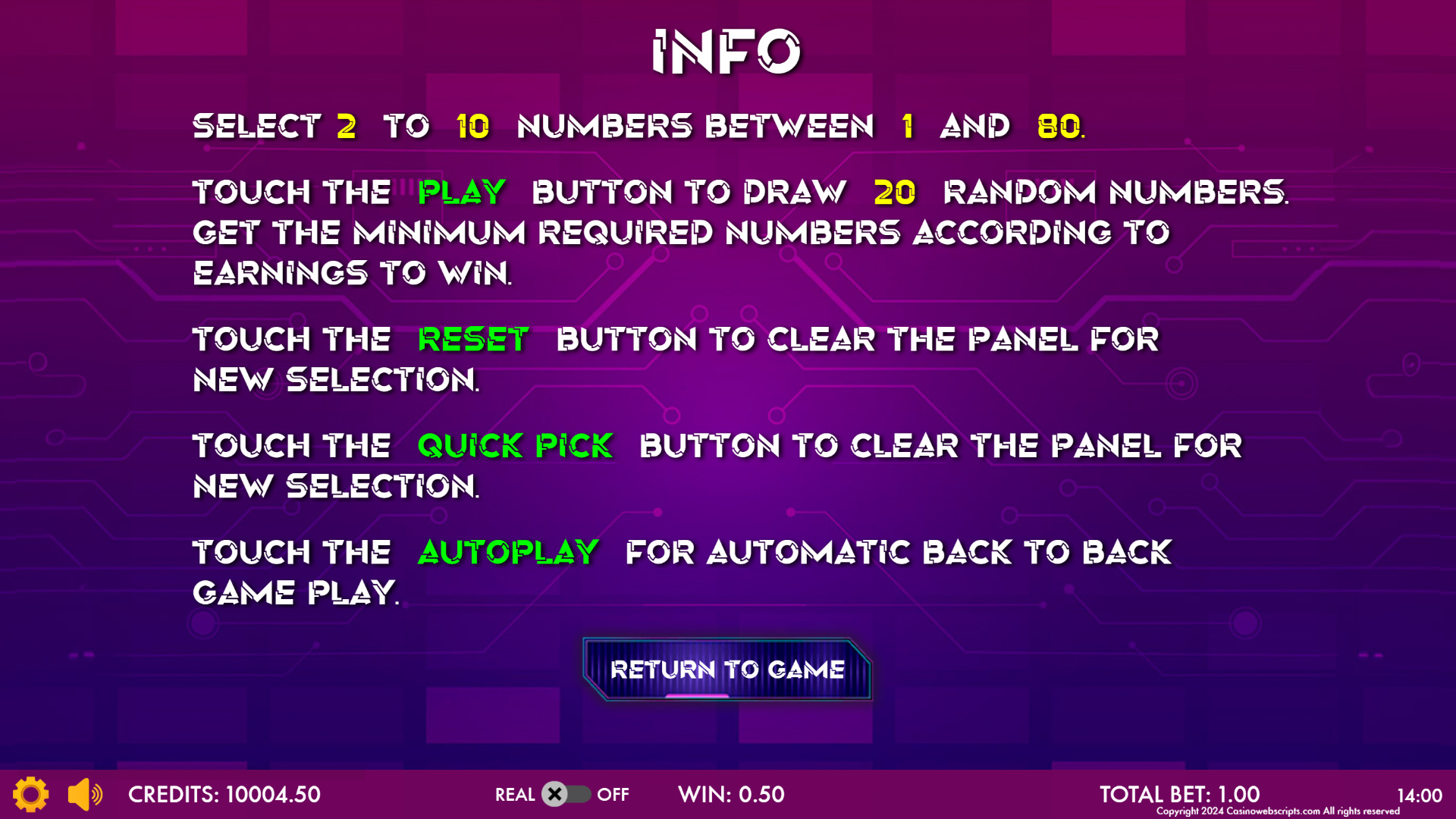 Hexa Keno 2 - Preview