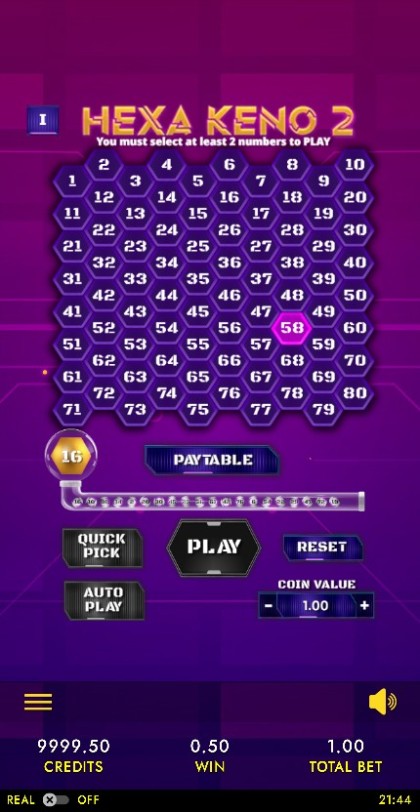 Hexa Keno 2 mobile