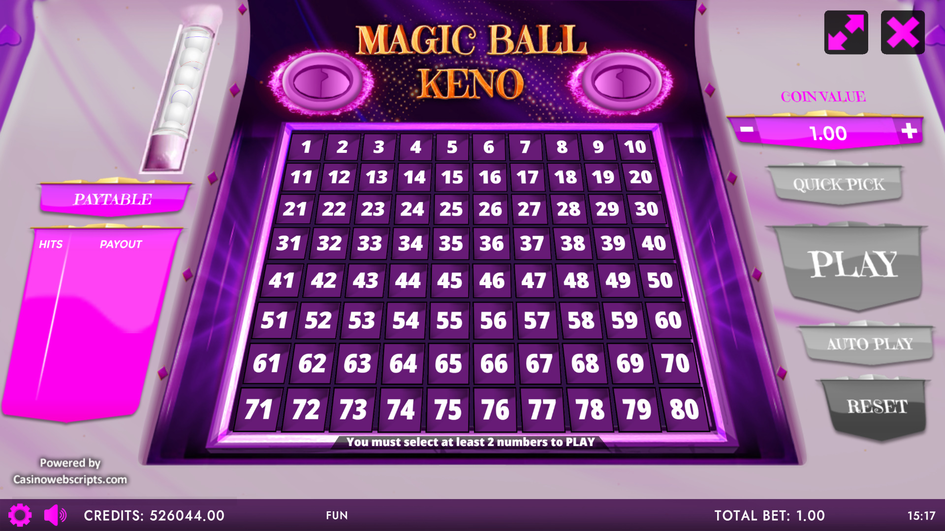 Magic Ball Keno 80 Mobile and PC - Preview