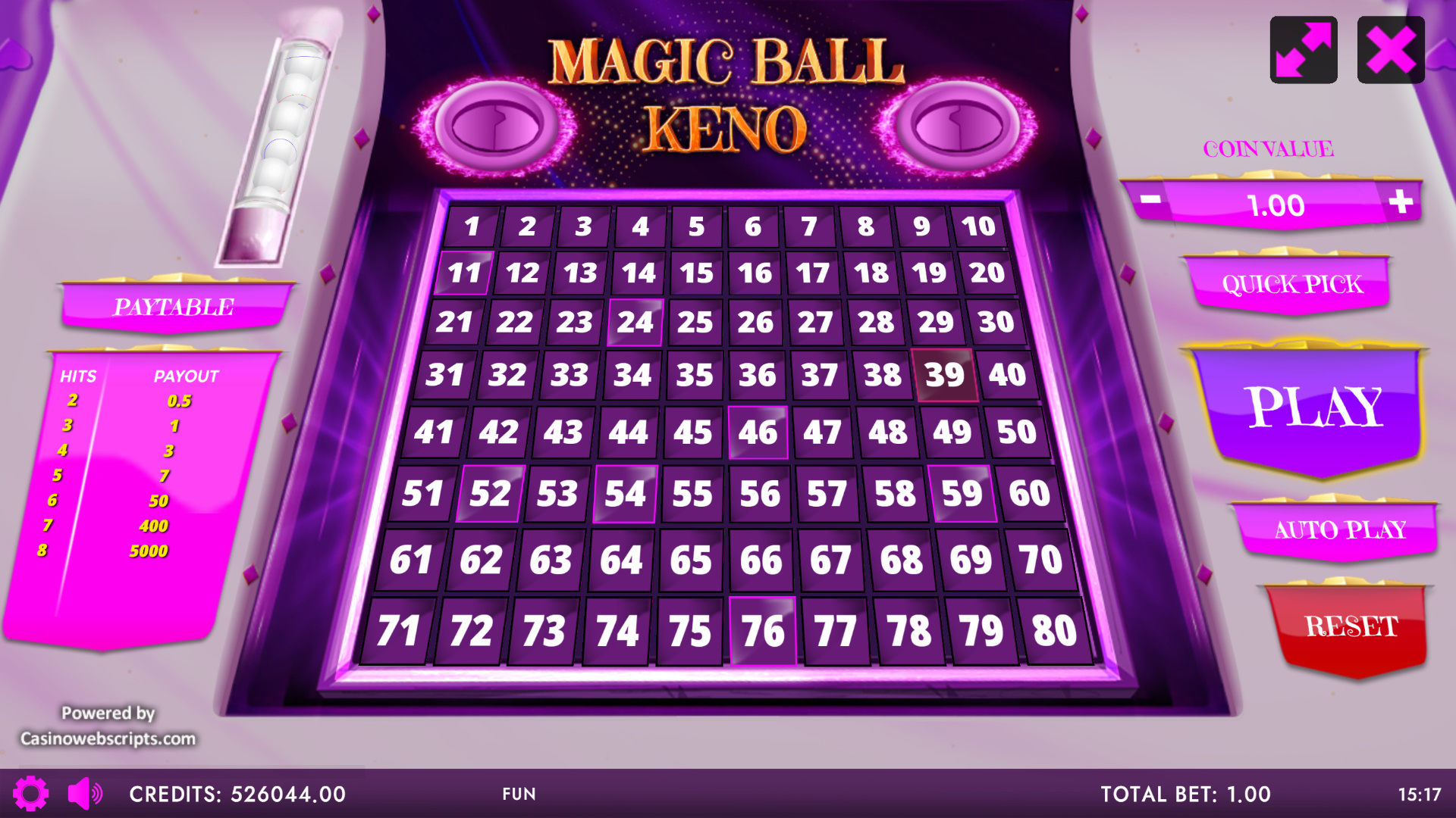 Magic Ball Keno 80 Mobile and PC - Preview