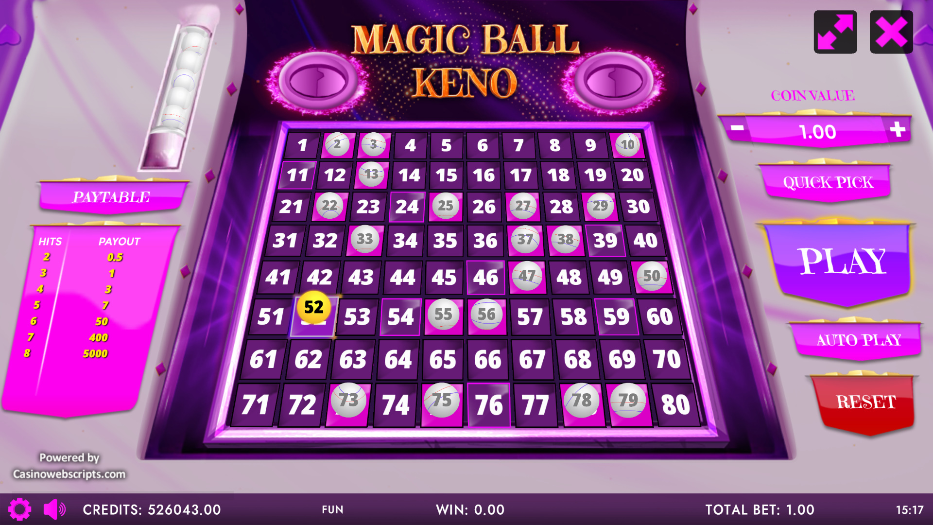 Magic Ball Keno 80 Mobile and PC - Preview