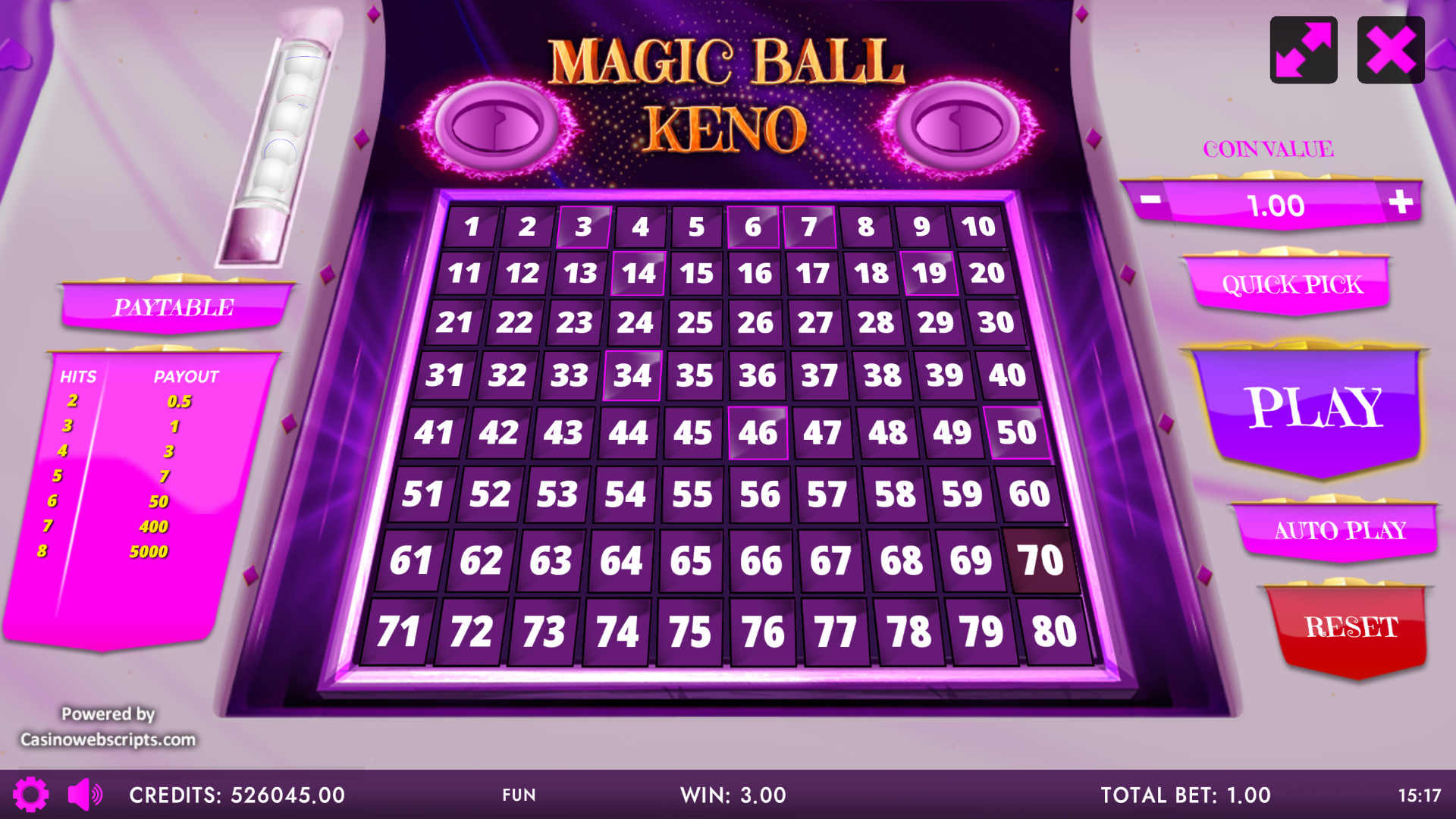 Magic Ball Keno 80 Mobile and PC - Preview