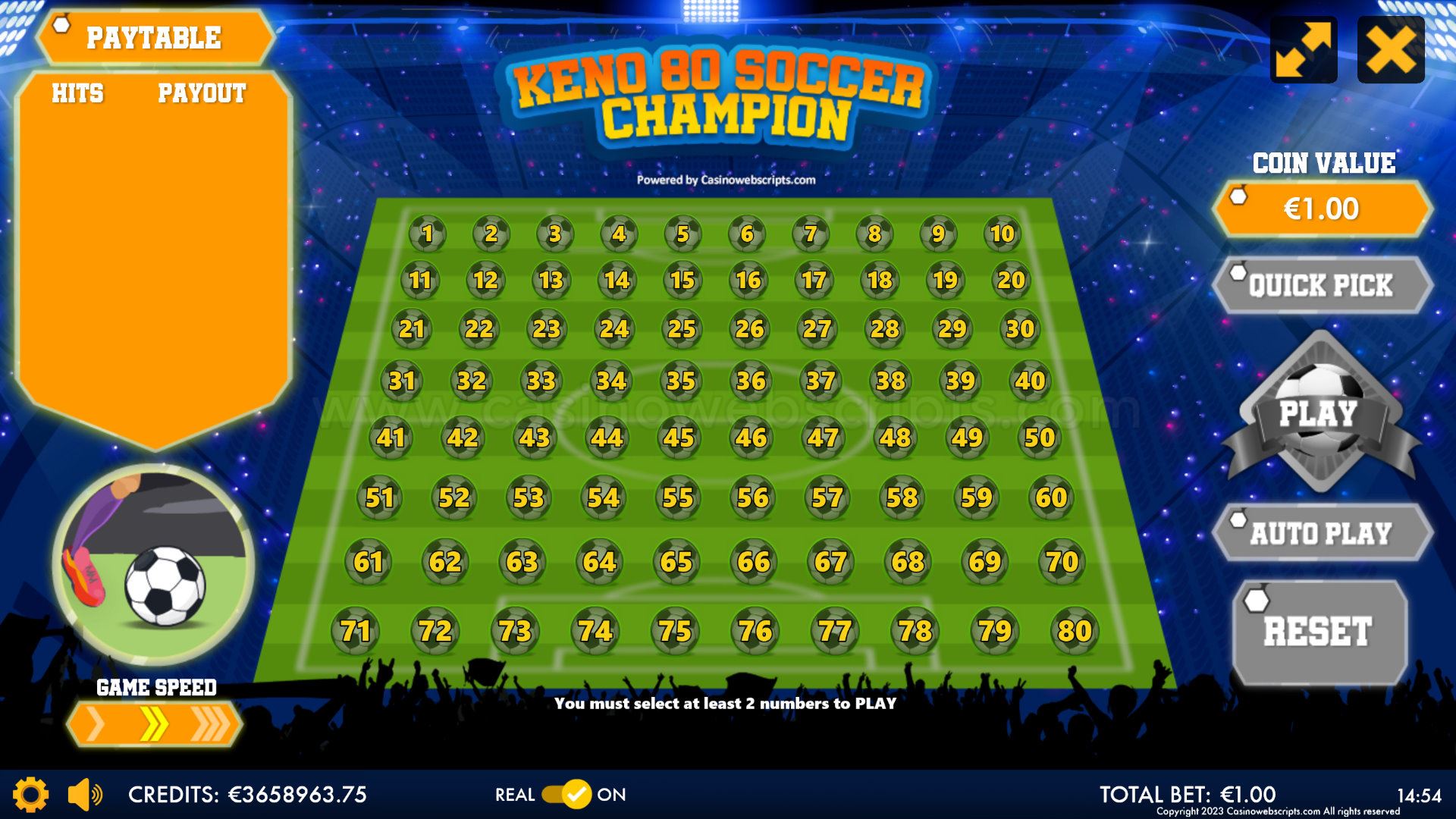 Keno 80 Soccer Champion Mobile and PC - Preview