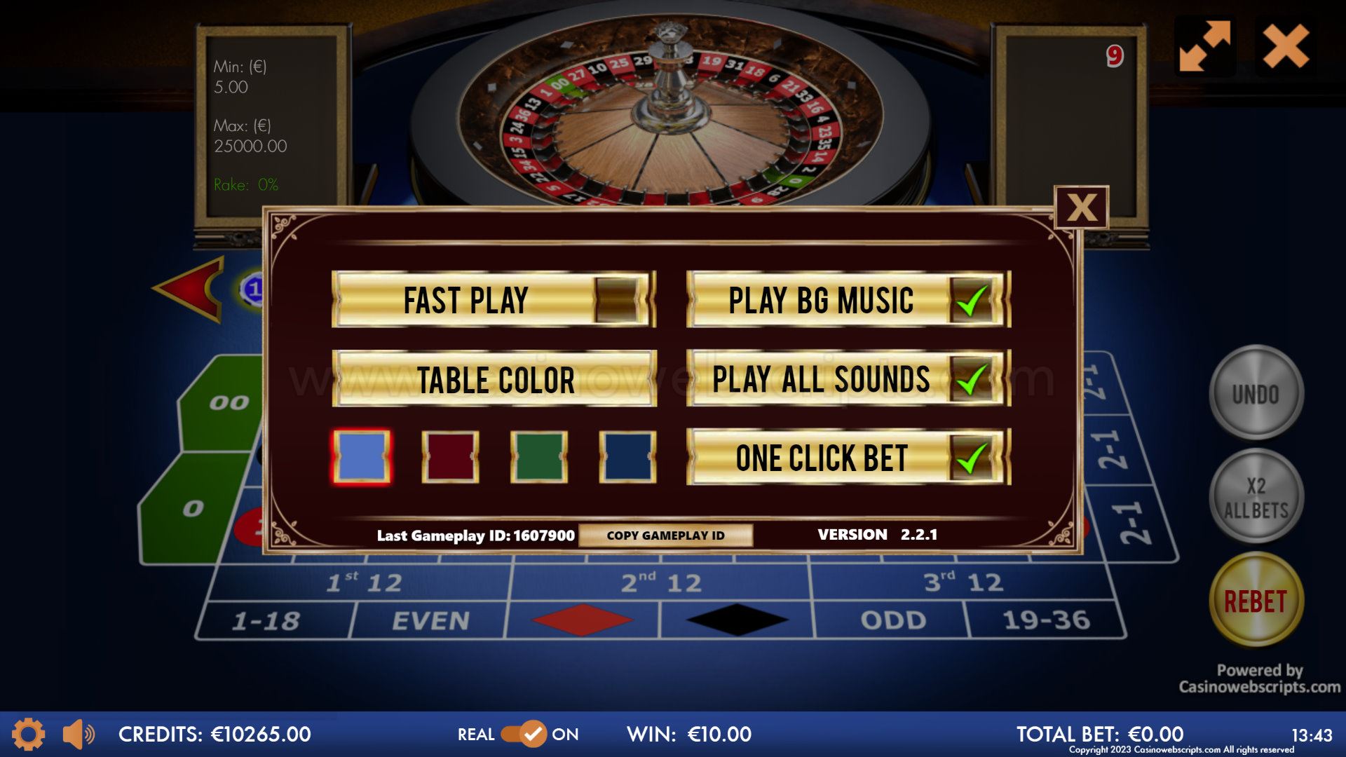 American Roulette 3D Advanced - Mobile and PC - Preview