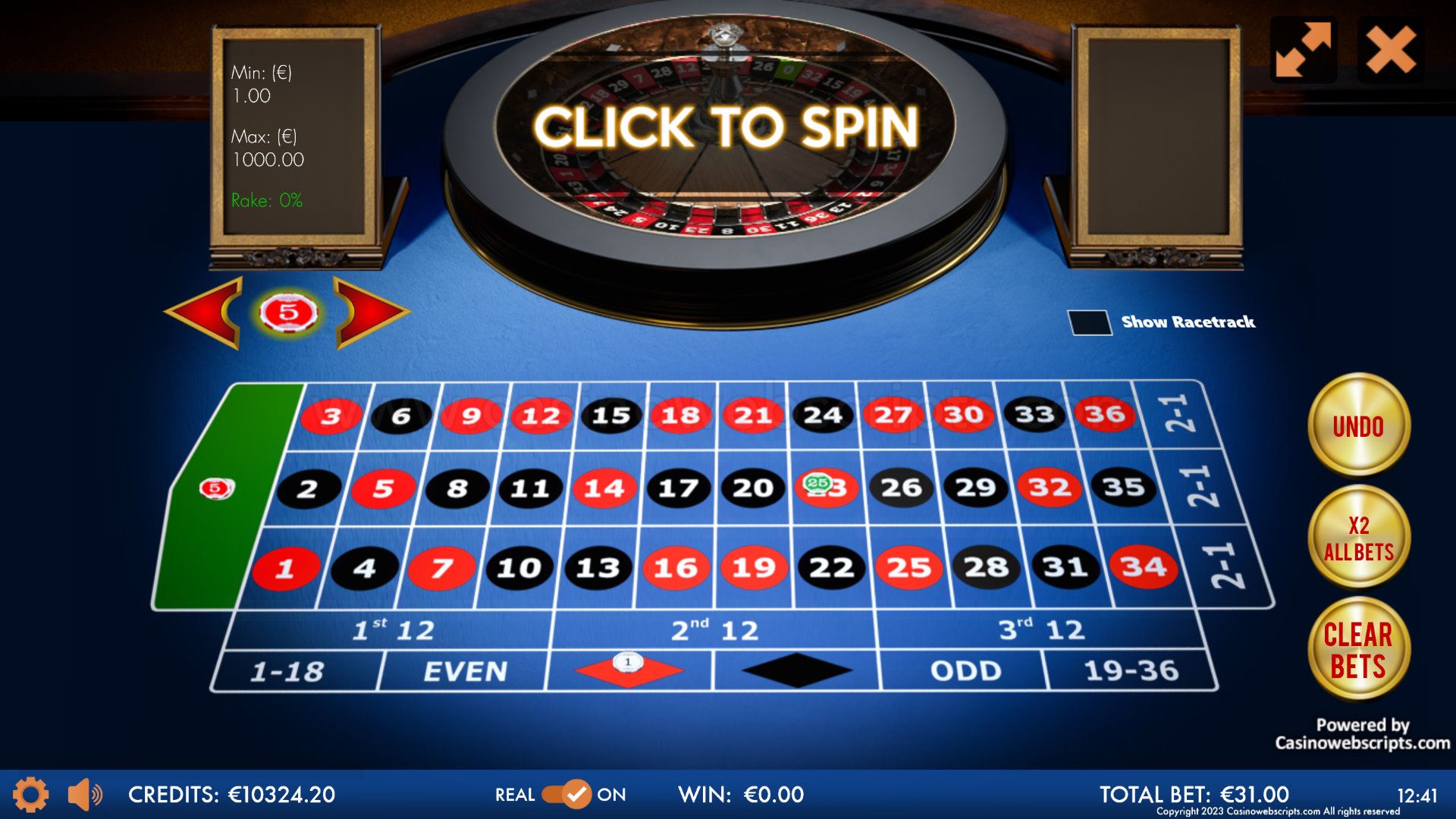 European Roulette 3D Advanced - Mobile and PC - Preview