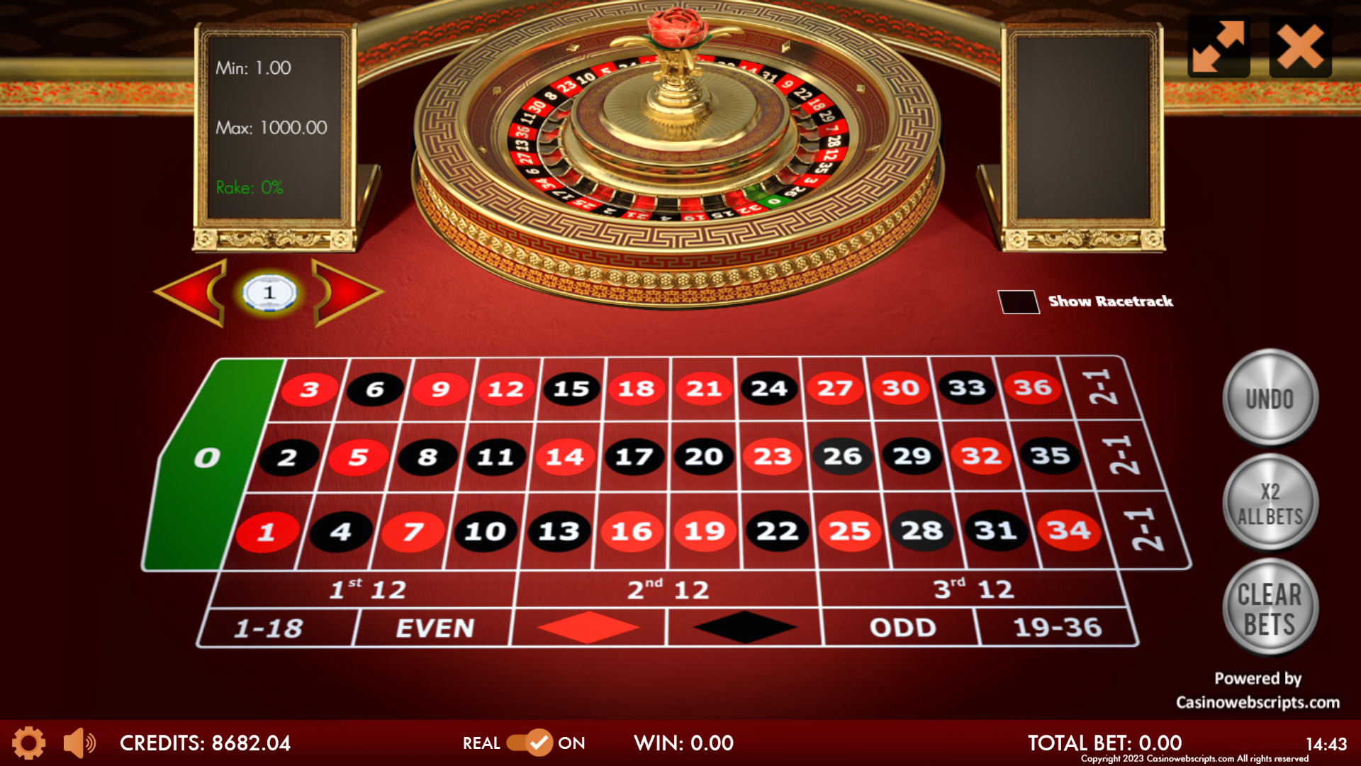 European Roulette 3D - Imperial Rose Edition - Preview