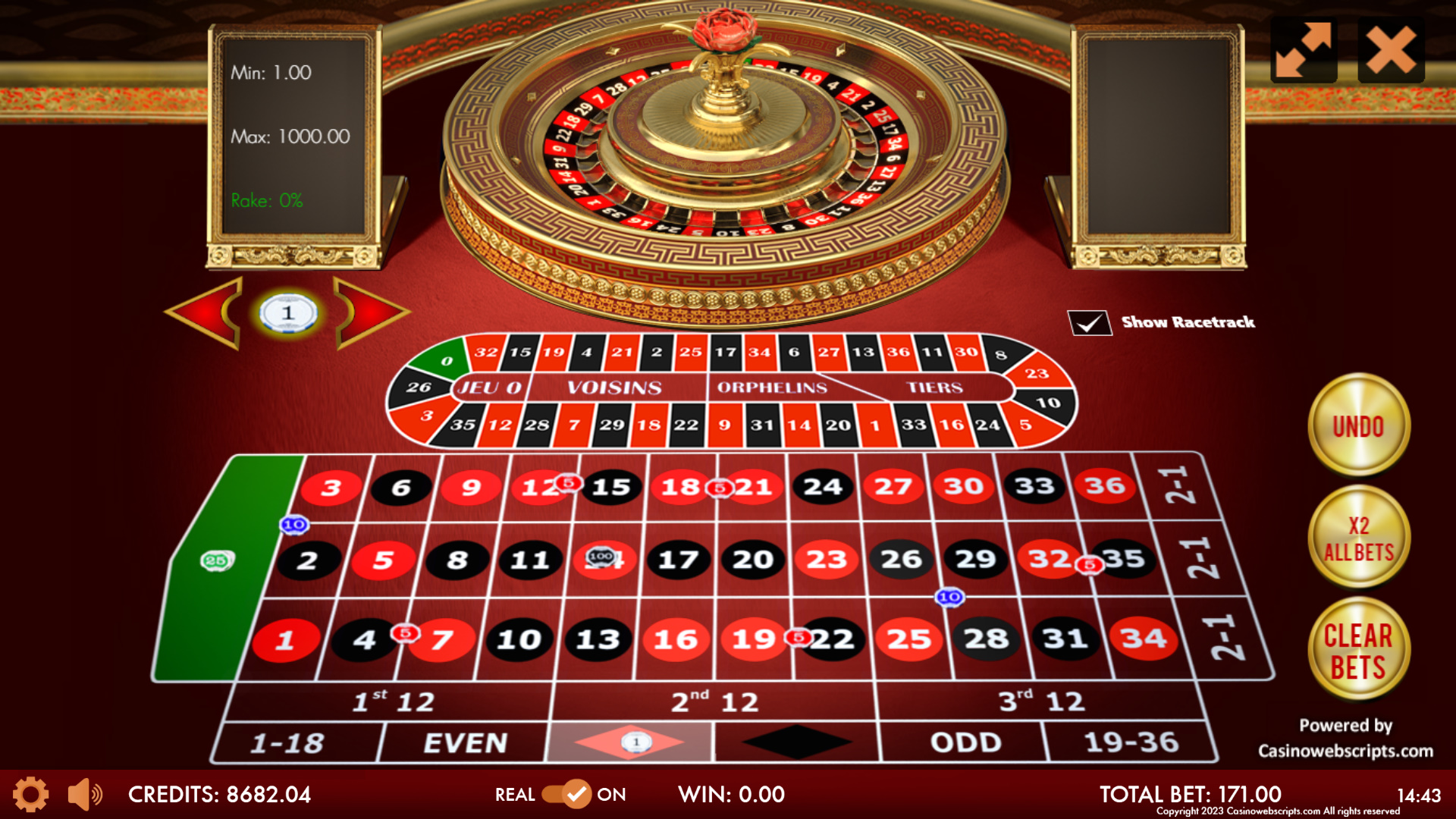 European Roulette 3D - Imperial Rose Edition - Preview