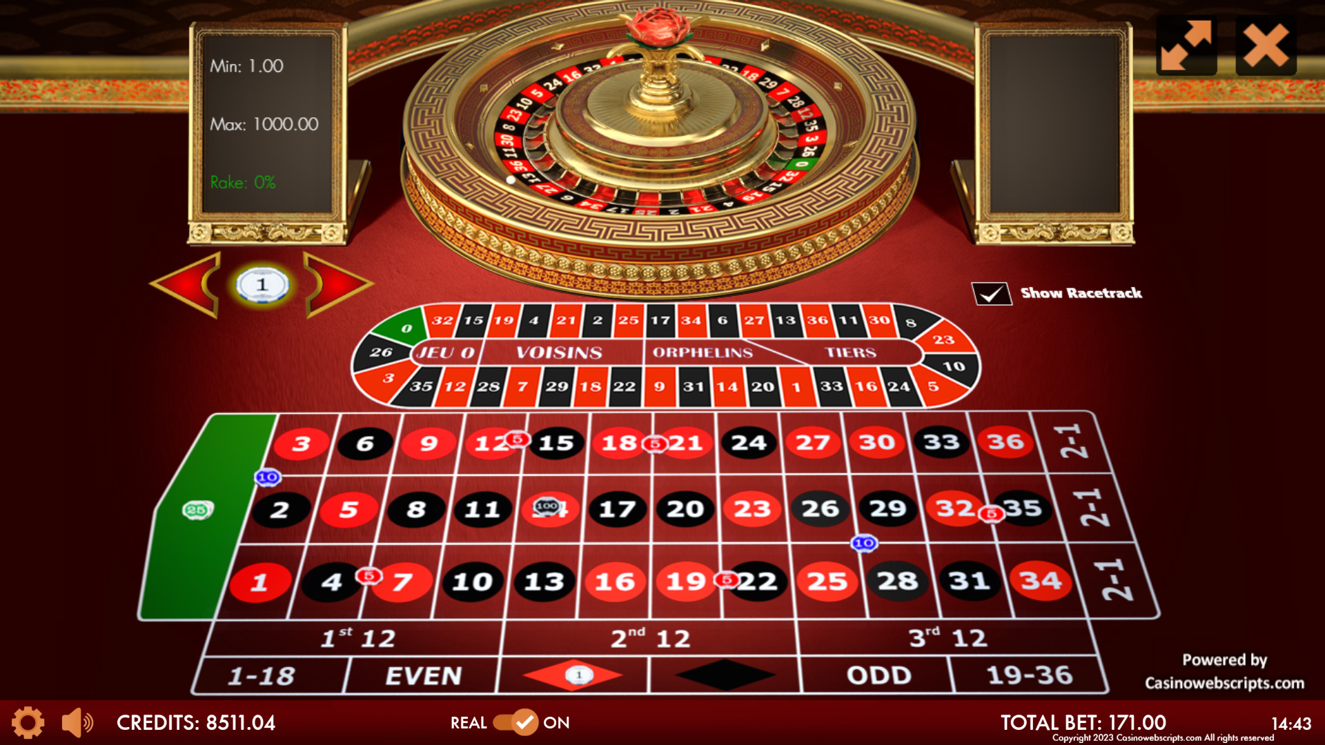 European Roulette 3D - Imperial Rose Edition - Preview