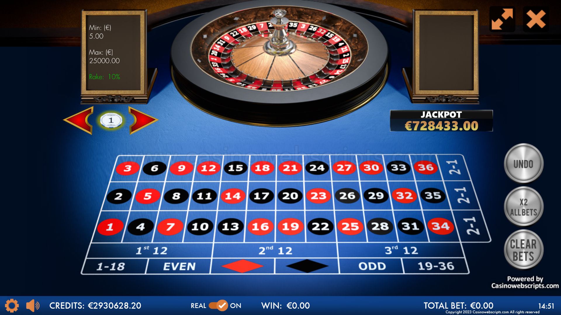 Jackpot Roulette No Zero 3D Advanced - Mobile and PC - Preview