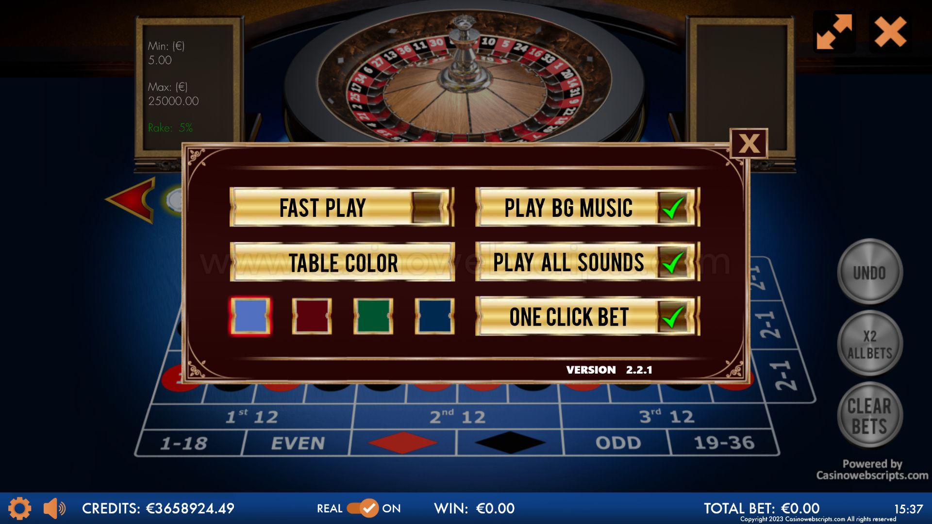 No Zero Roulette 3D Advanced - Mobile and PC - Preview