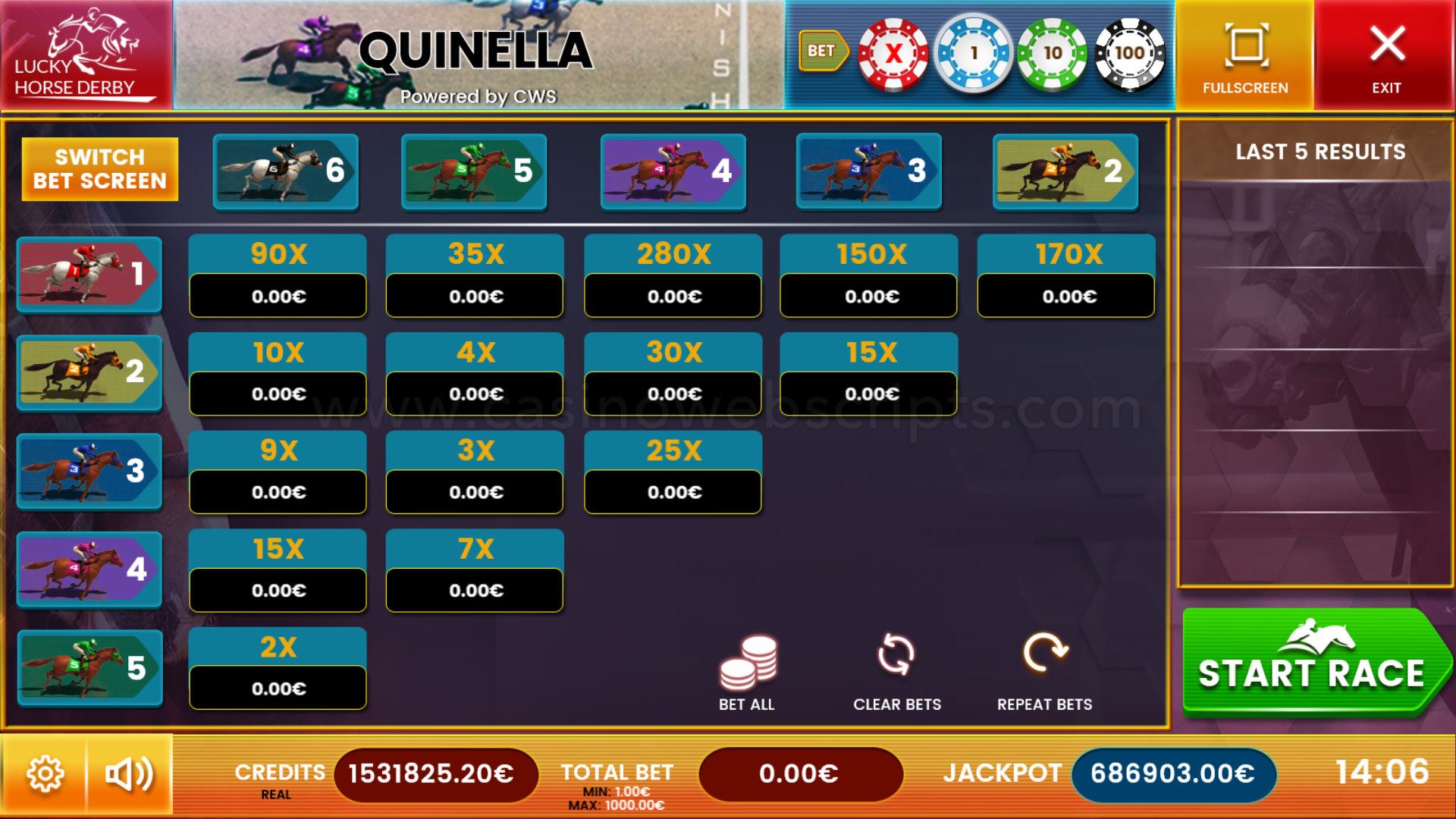 Horse Race Quinella - Lucky Derby Mobile and PC - Preview