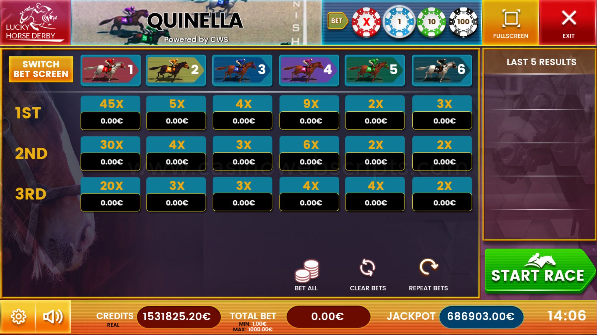 Horse Race Quinella - Lucky Derby Mobile and PC - Preview