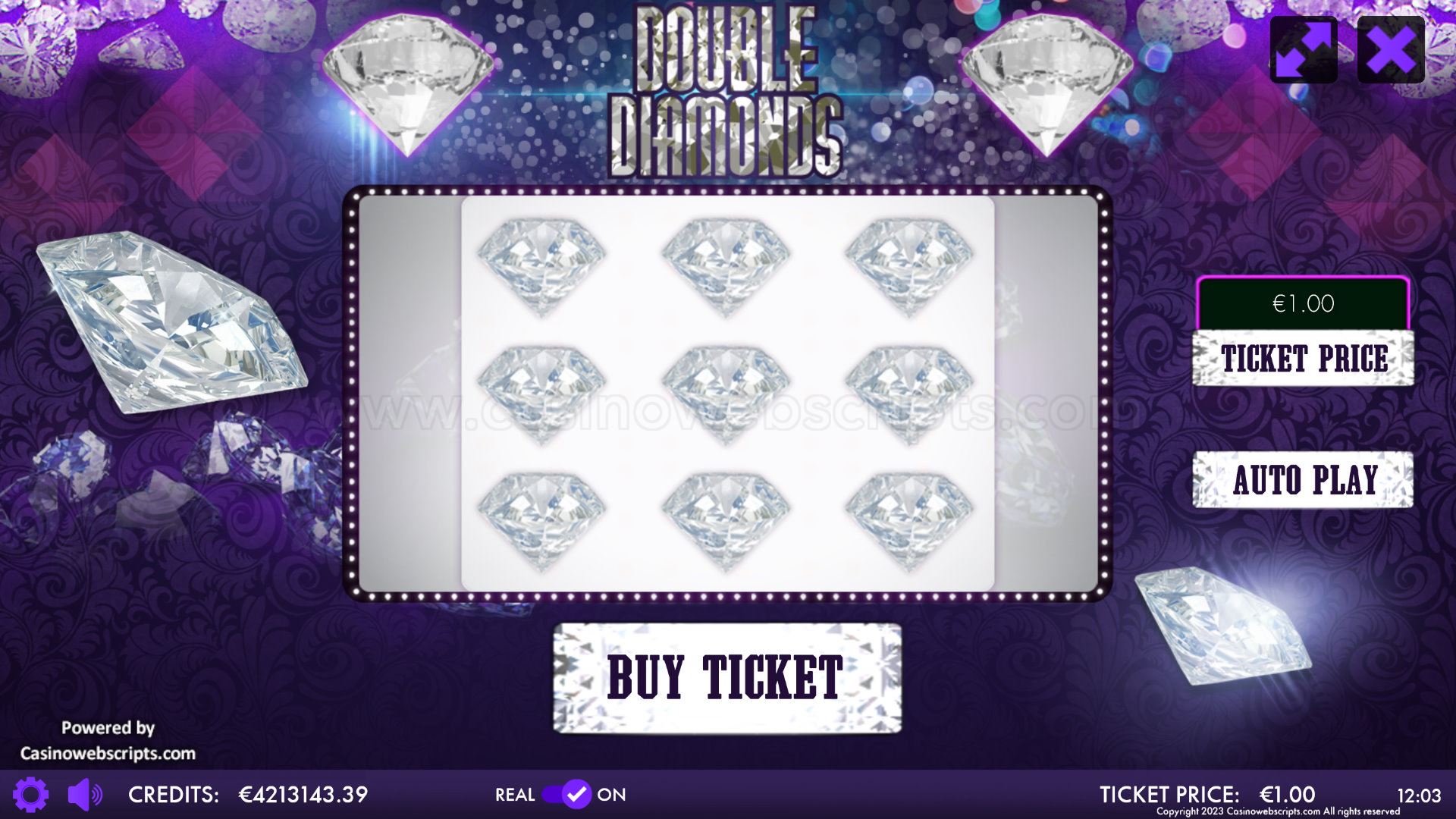 Double Diamonds Scratch Card  Mobile and PC - Preview