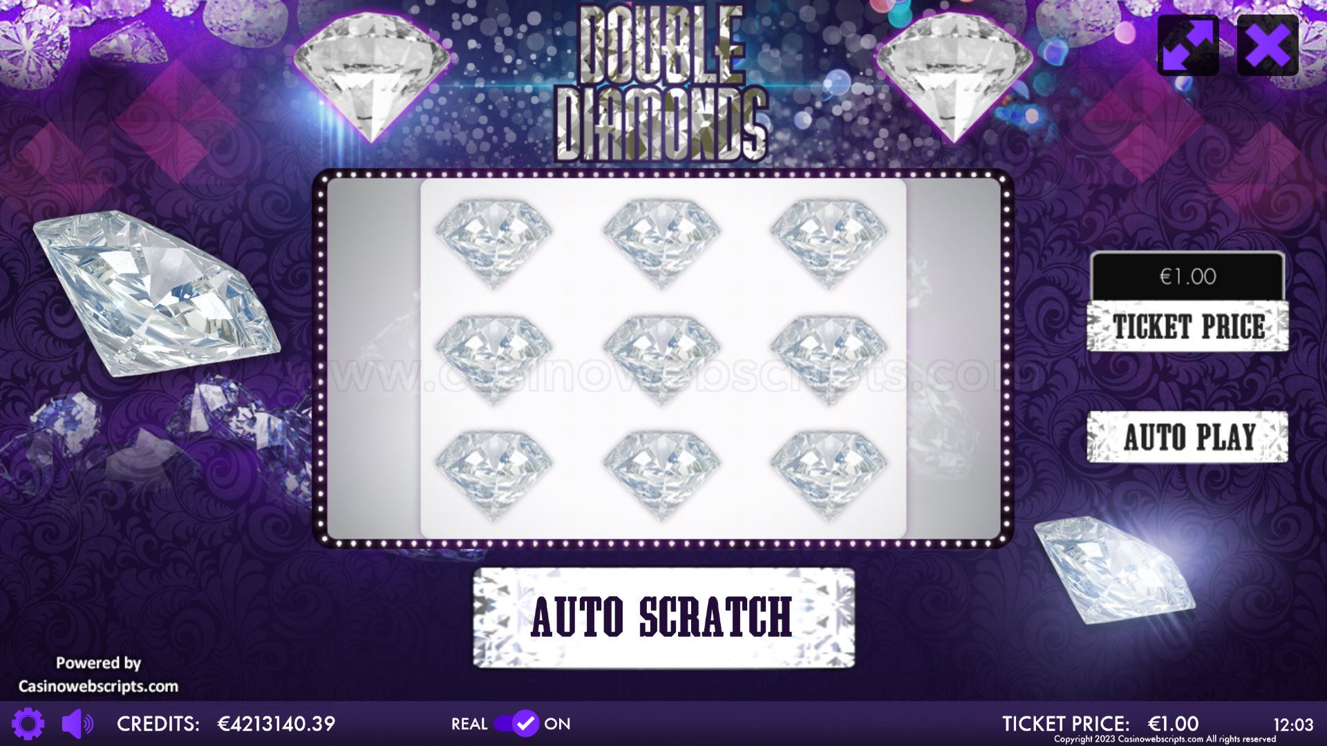 Double Diamonds Scratch Card  Mobile and PC - Preview