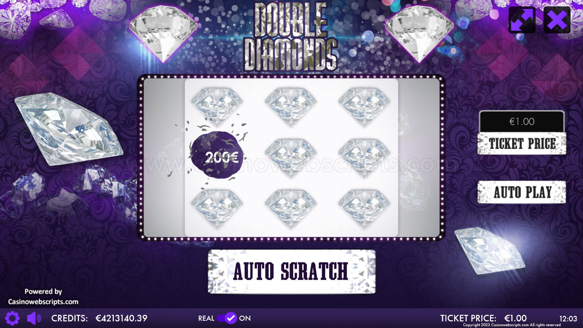 Double Diamonds Scratch Card  Mobile and PC - Preview