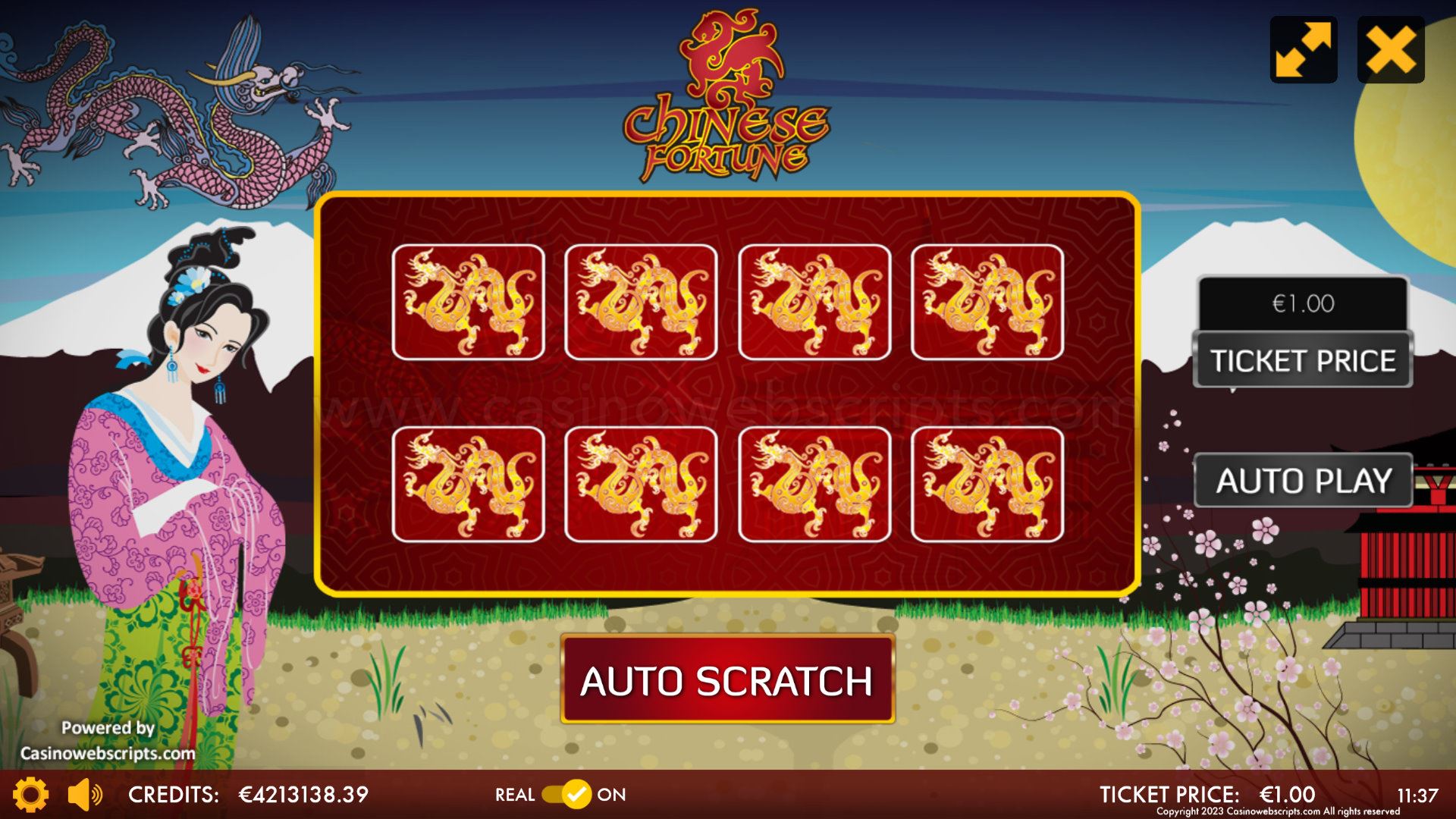 Chinese Fortune Scratch Card  Mobile and PC - Preview