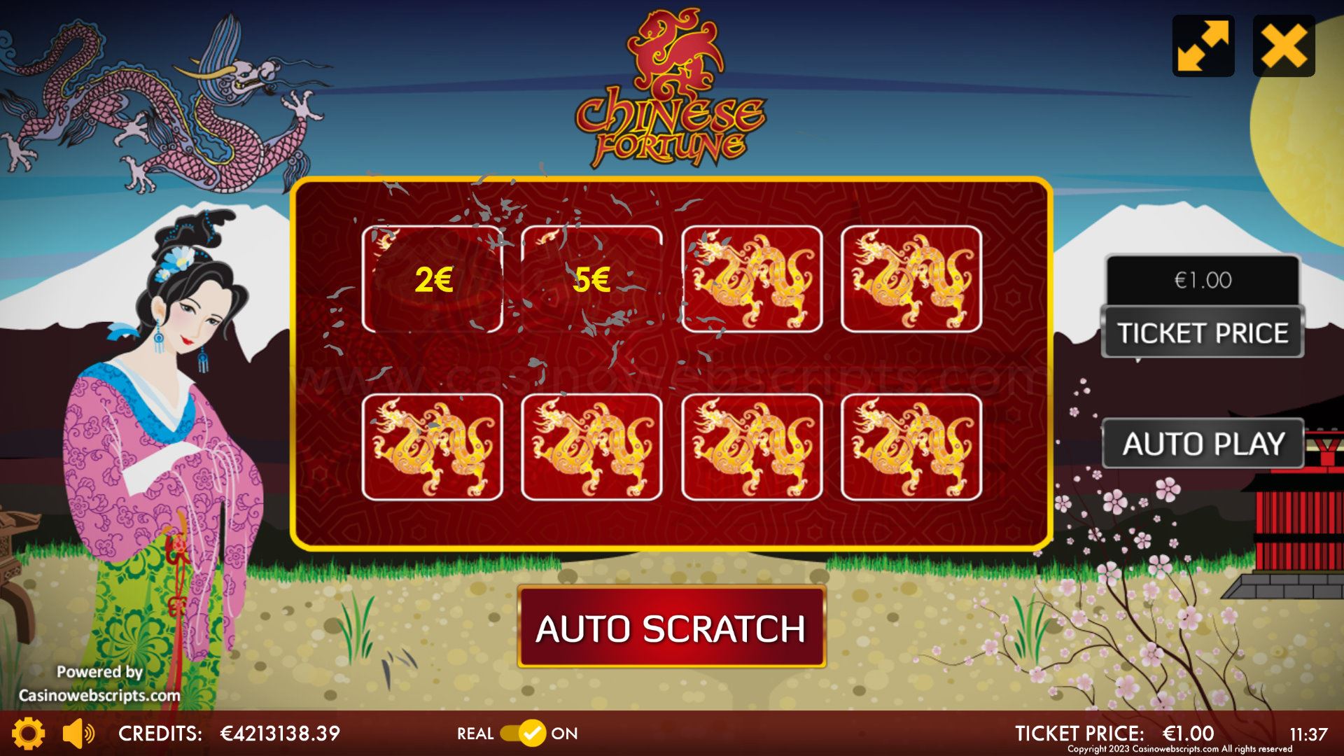 Chinese Fortune Scratch Card  Mobile and PC - Preview