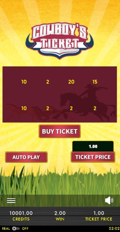 Cowboy Ticket Scratch Card  Mobile and PC — portrait