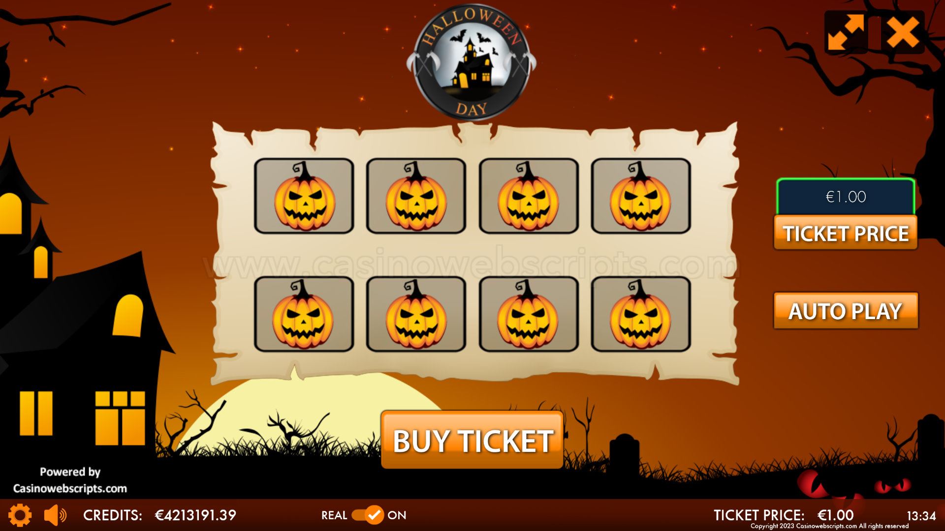 Halloween Day Scratch Card  Mobile and PC - Preview