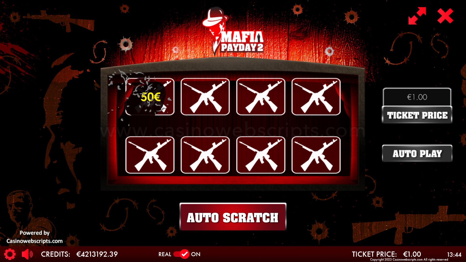Mafia Payday 2 Scratch Card  Mobile and PC - Preview