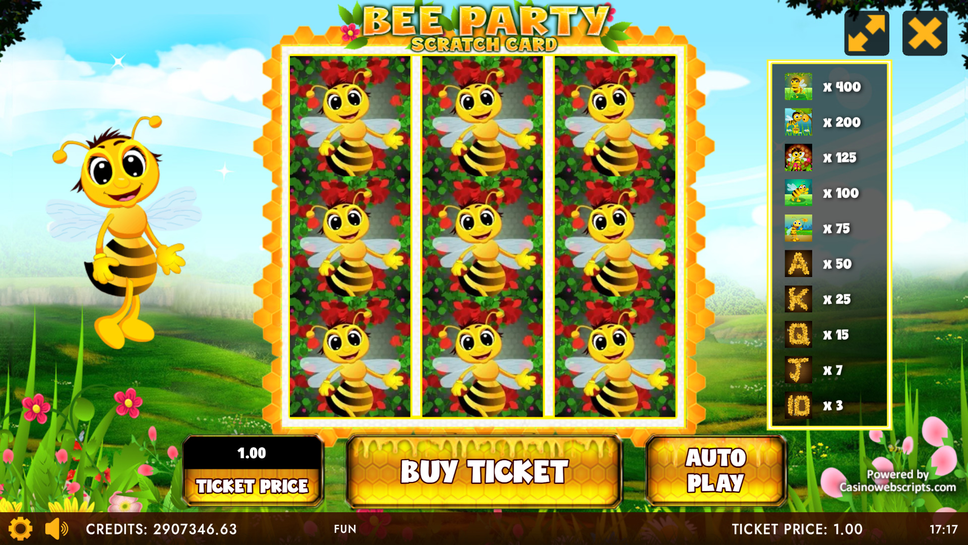 Bee Party Scratch Card - Preview