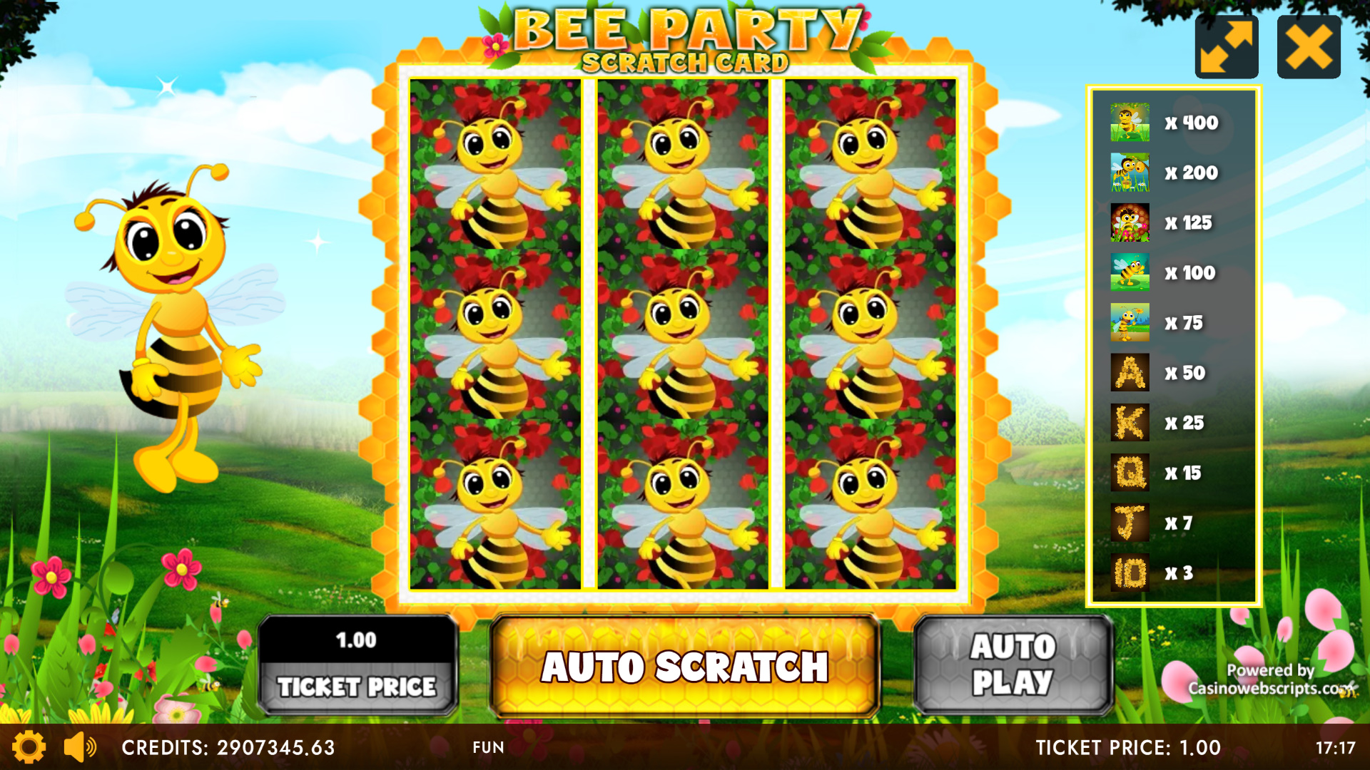 Bee Party Scratch Card - Preview