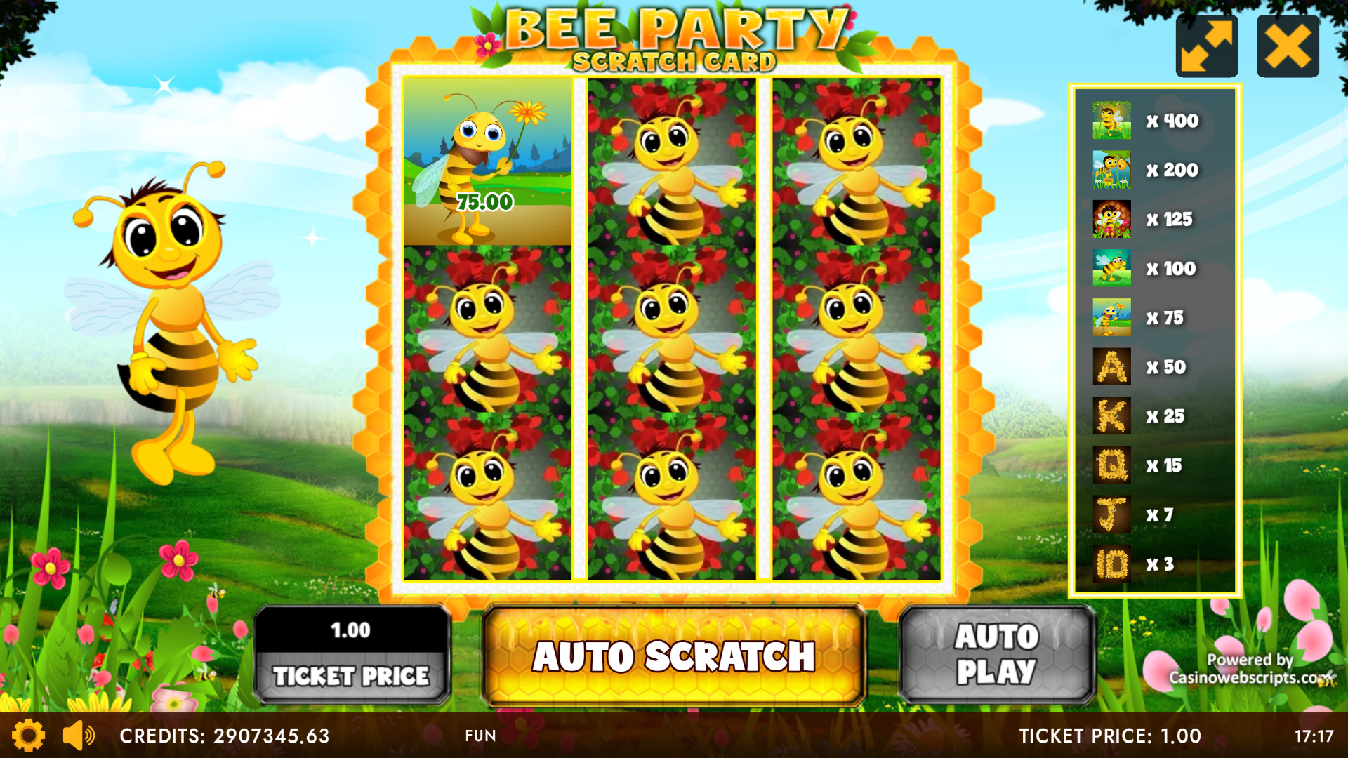 Bee Party Scratch Card - Preview