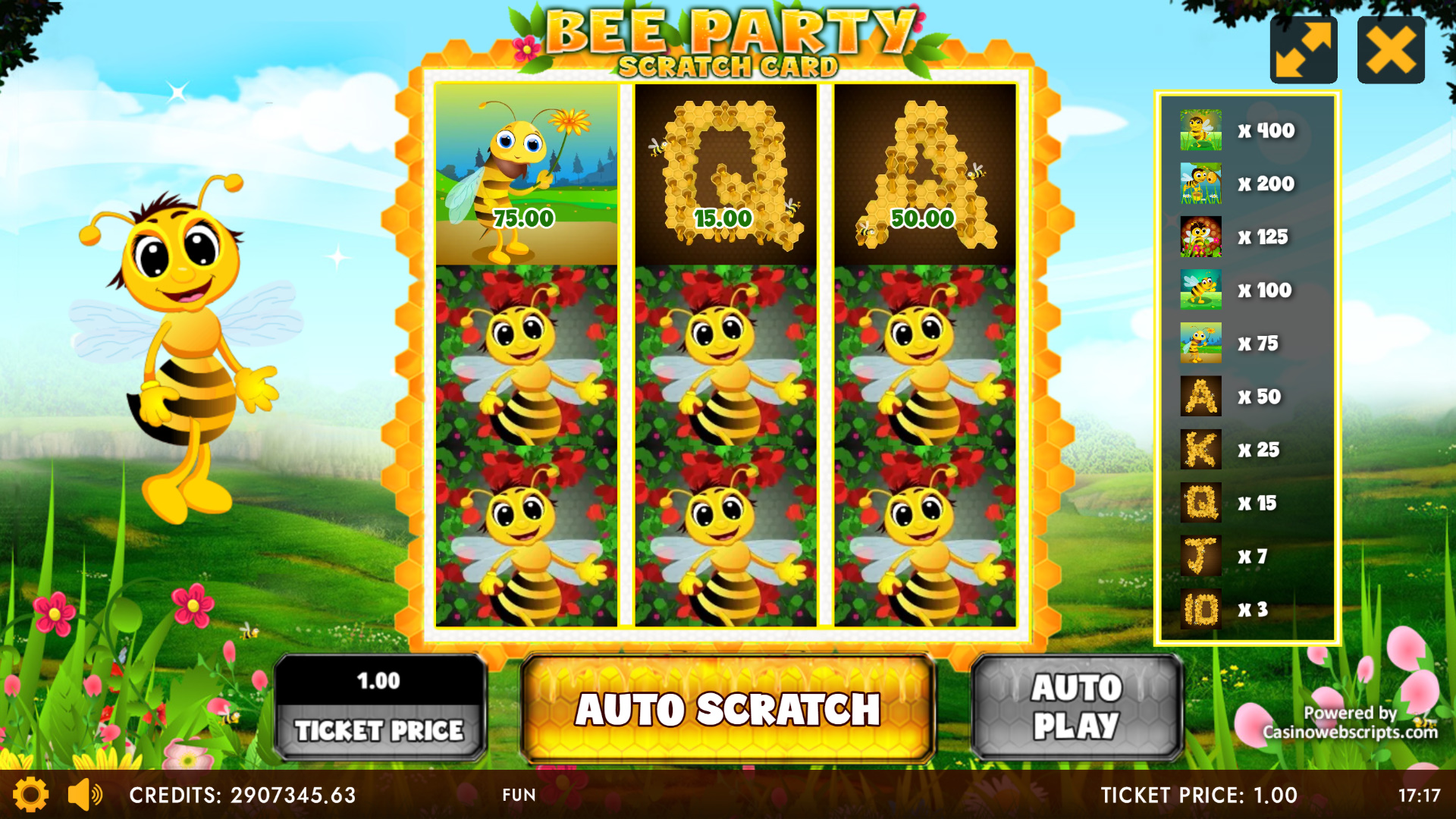 Bee Party Scratch Card - Preview