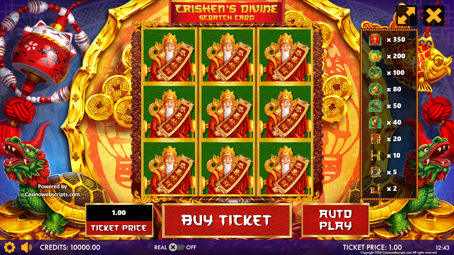 Caishen Divine Scratch Card - Preview