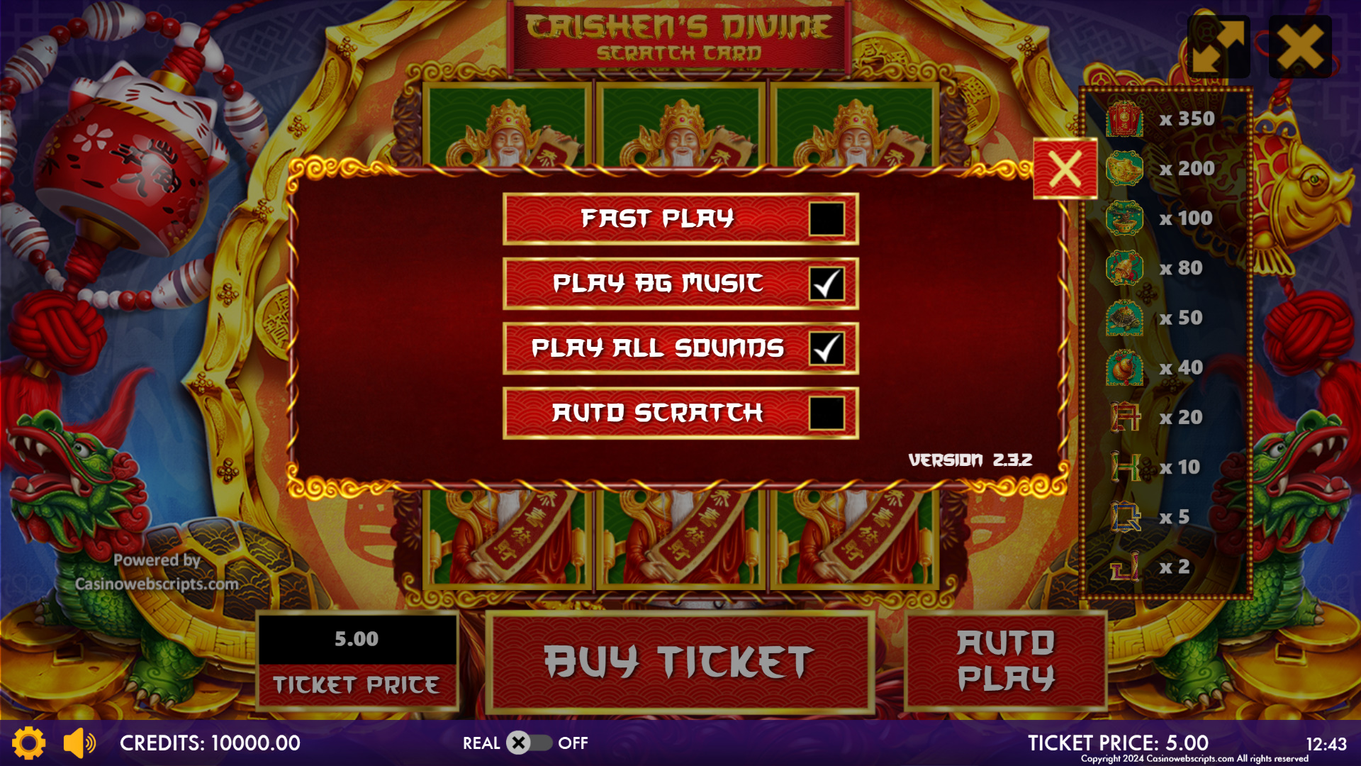 Caishen Divine Scratch Card - Preview