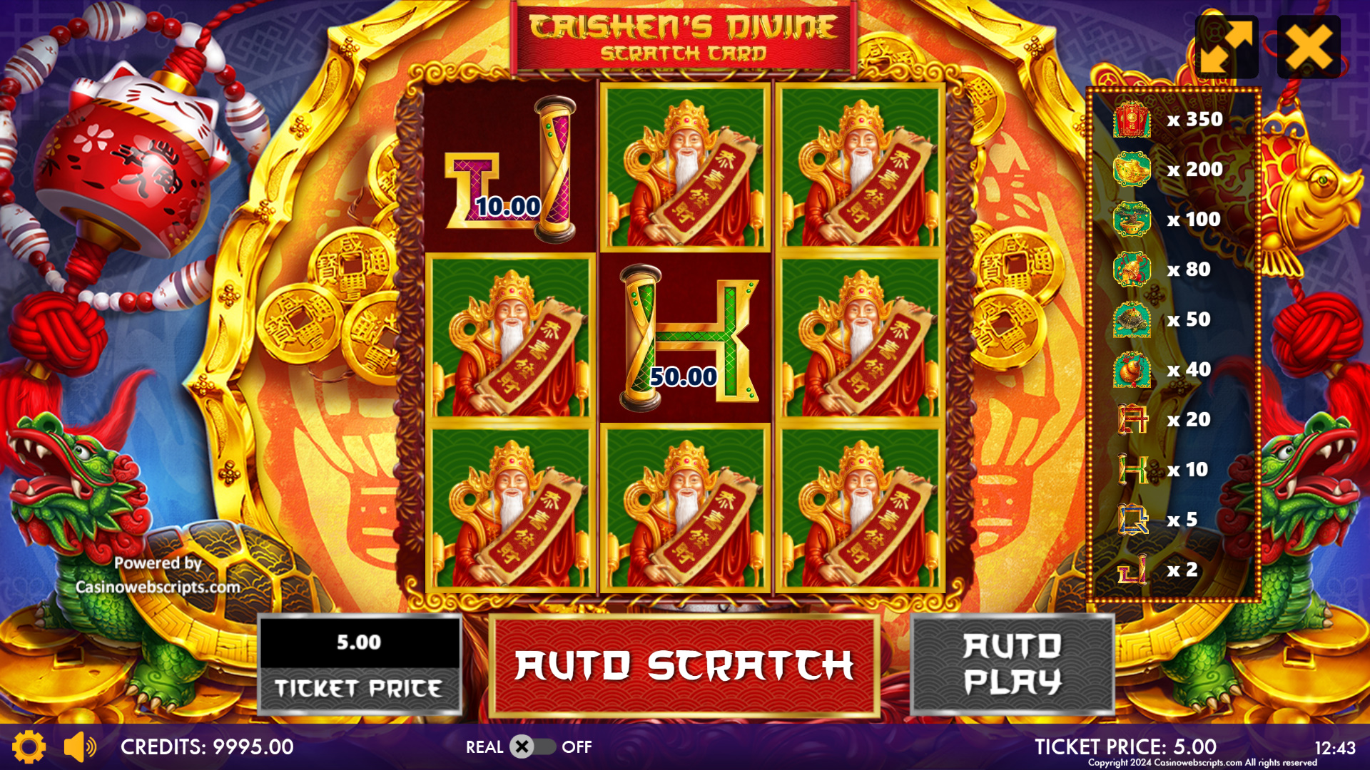 Caishen Divine Scratch Card - Preview