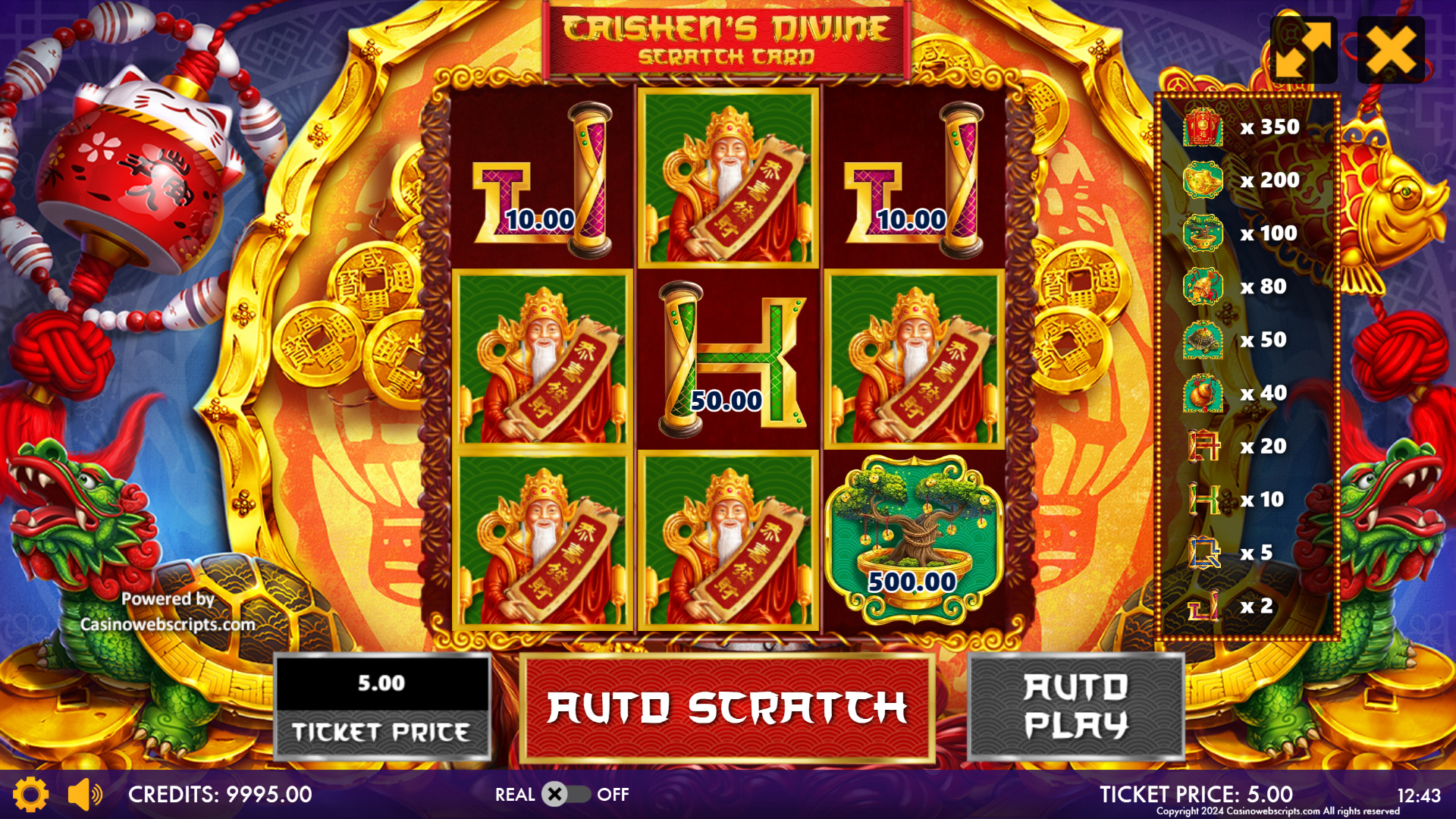 Caishen Divine Scratch Card - Preview