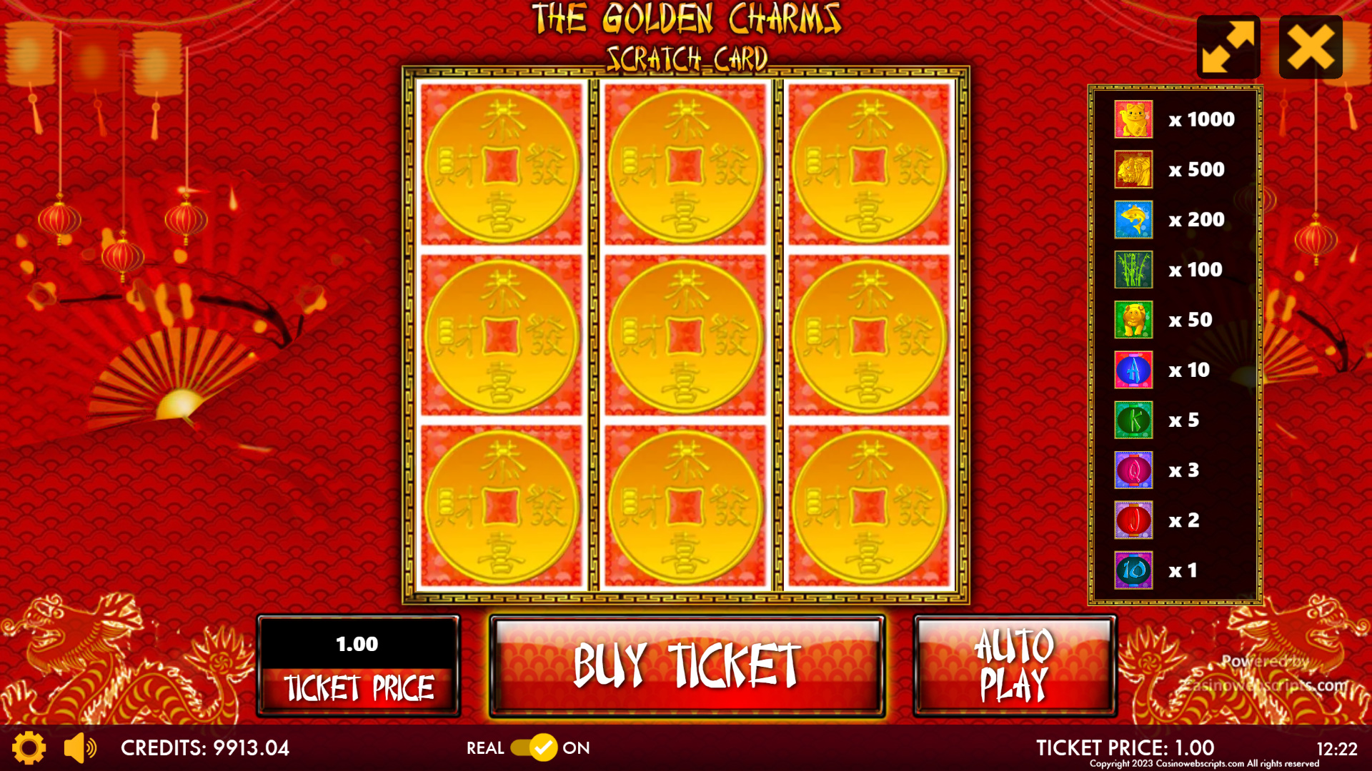The Golden Lucky Charms Scratch Card - Preview