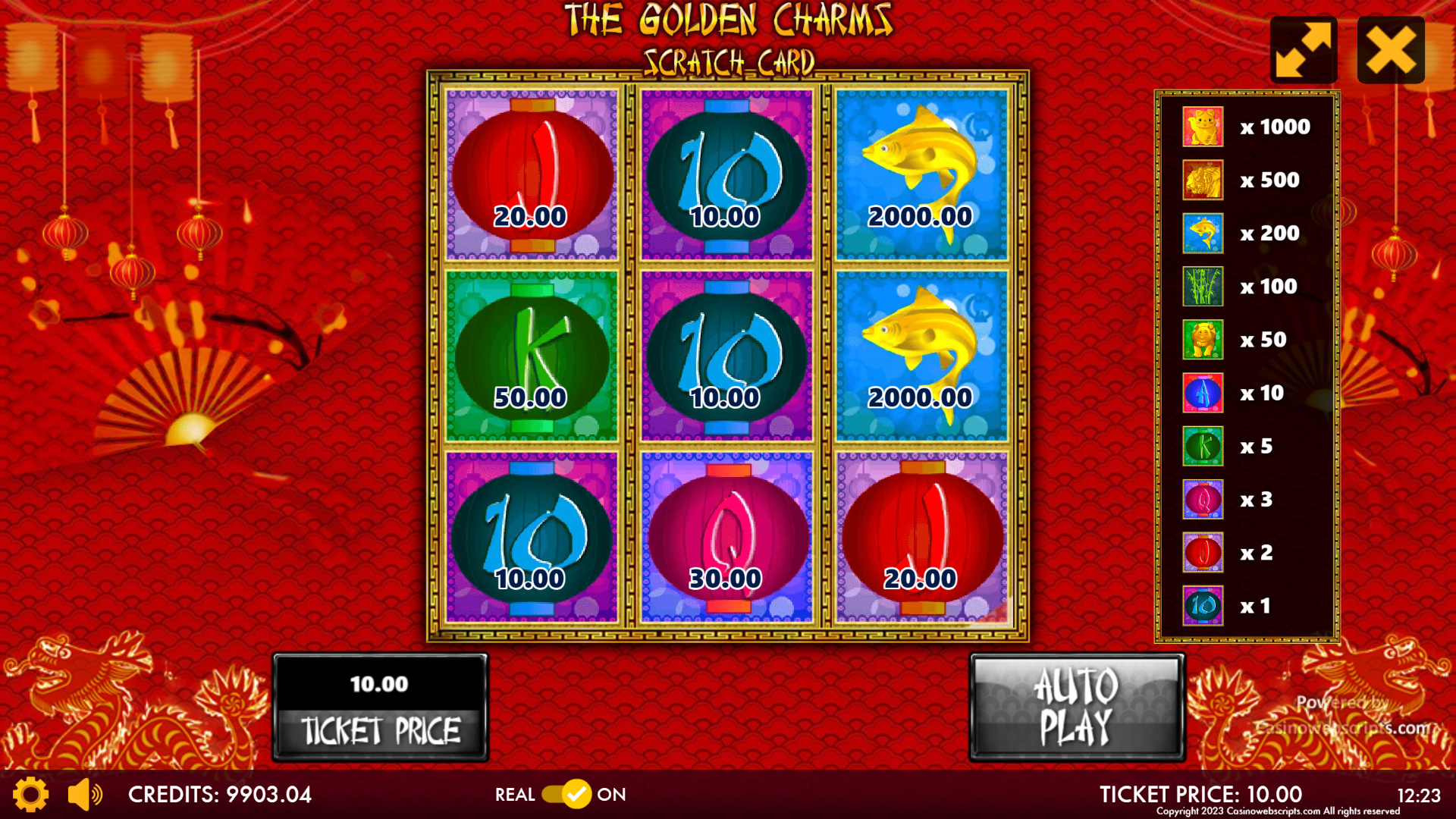 The Golden Lucky Charms Scratch Card - Preview