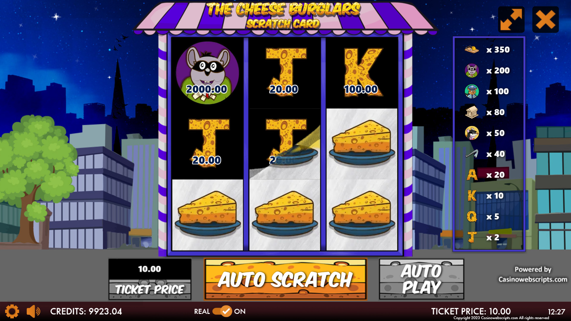 Cheese Burglars Scratch Card - Preview