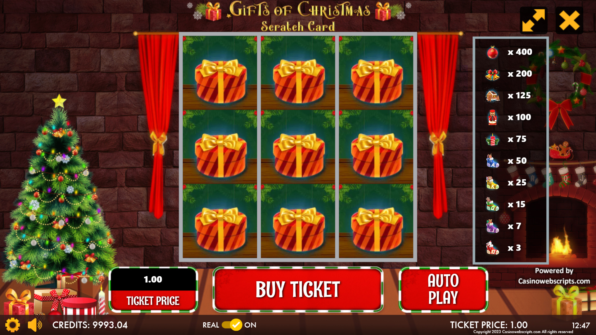 Gifts of Christmas Scratch Card - Preview
