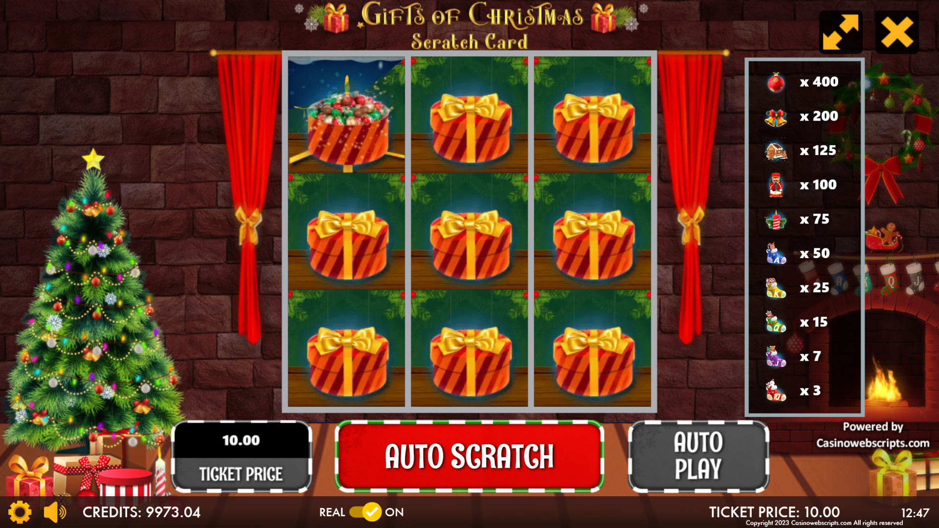 Gifts of Christmas Scratch Card - Preview