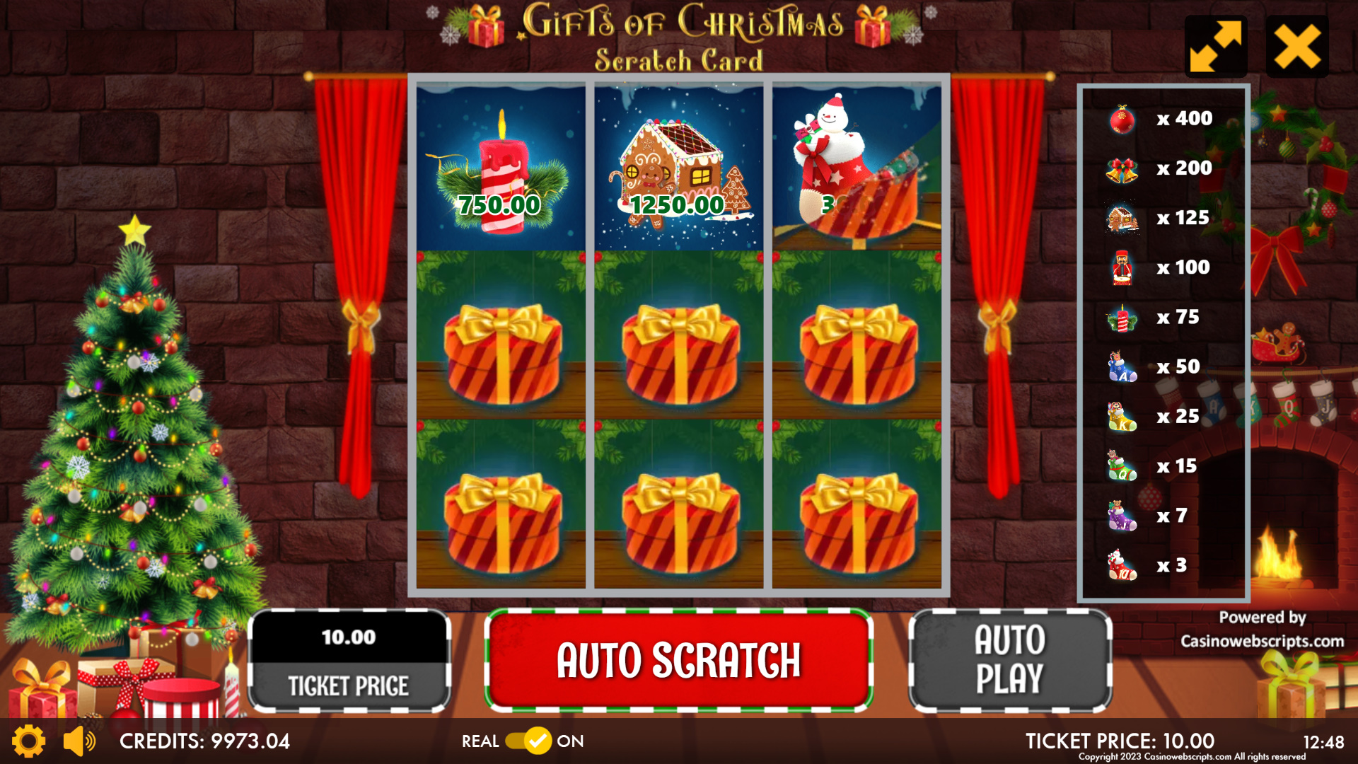 Gifts of Christmas Scratch Card - Preview