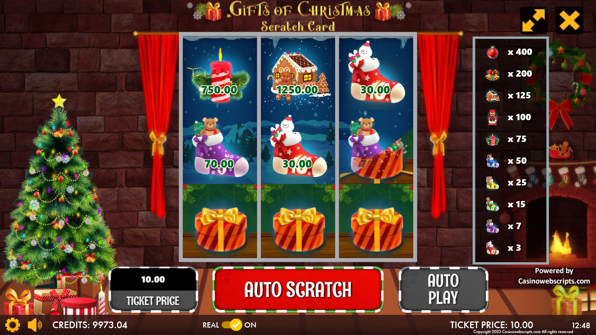 Gifts of Christmas Scratch Card - Preview