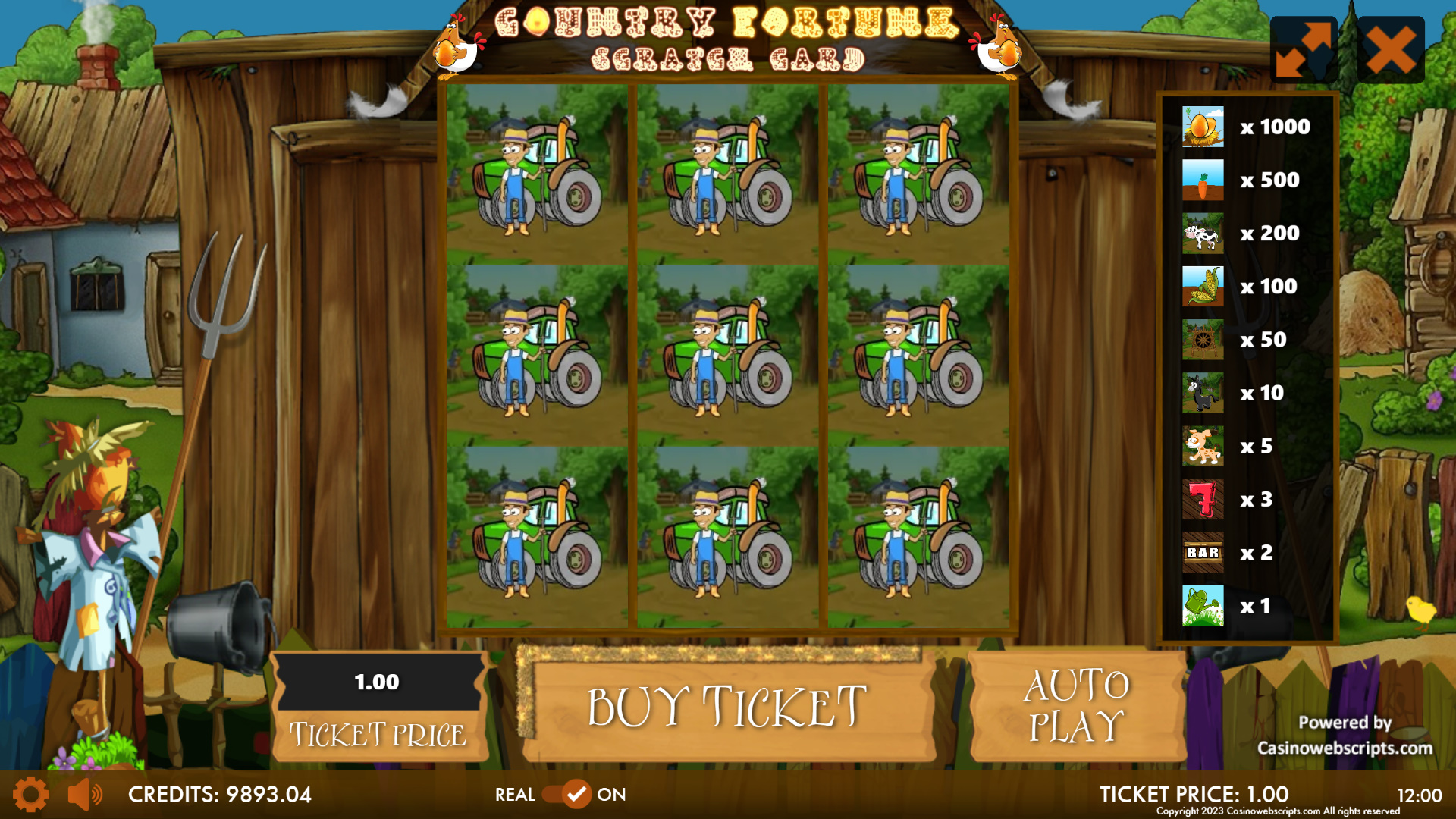 Country Fortune Scratch Card - Preview
