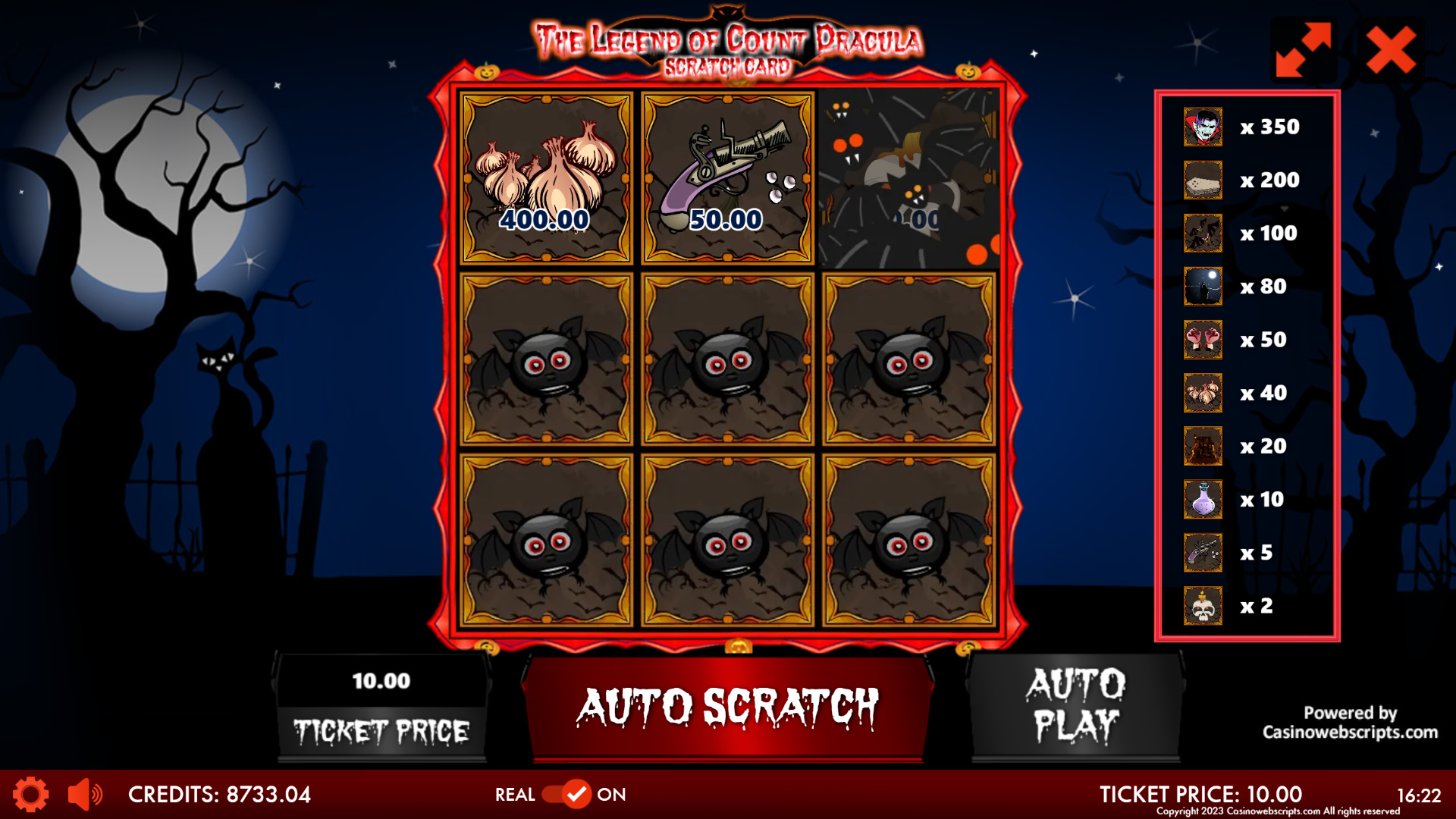 The Legend of Count Dracula Scratch Card - Preview