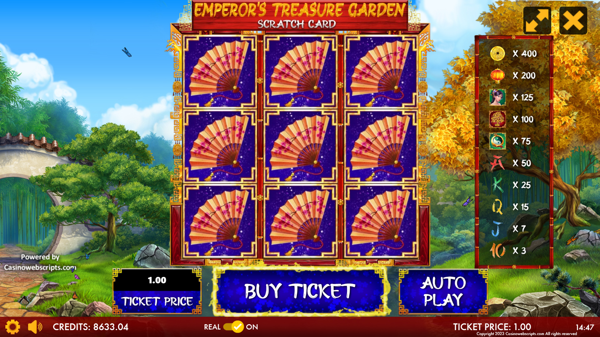 Emperor Treasure Garden - Scratch Card - Preview
