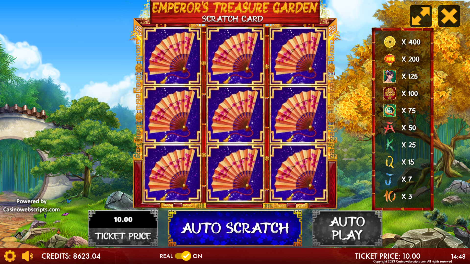 Emperor Treasure Garden - Scratch Card - Preview