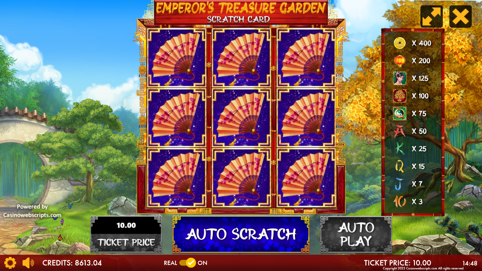 Emperor Treasure Garden - Scratch Card - Preview