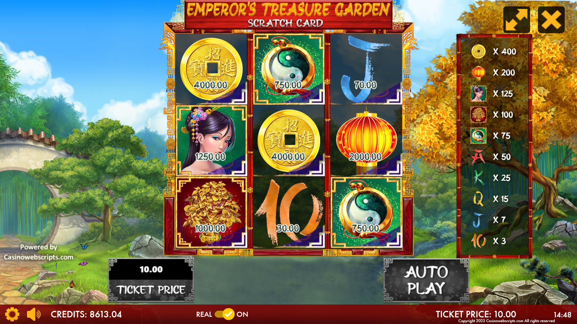 Emperor Treasure Garden - Scratch Card - Preview