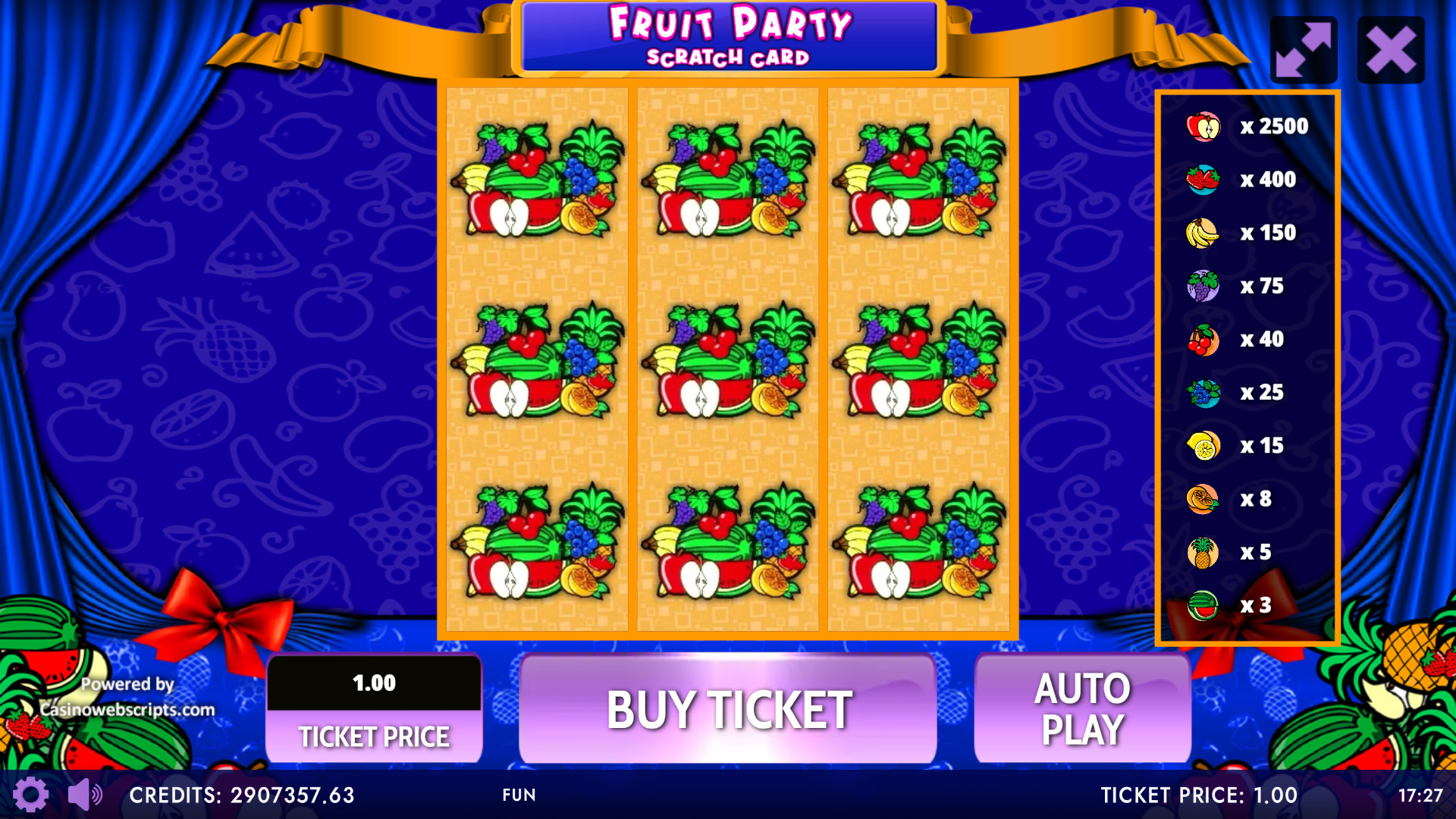 Fruit Party Non-Stop Scratch Card - Preview