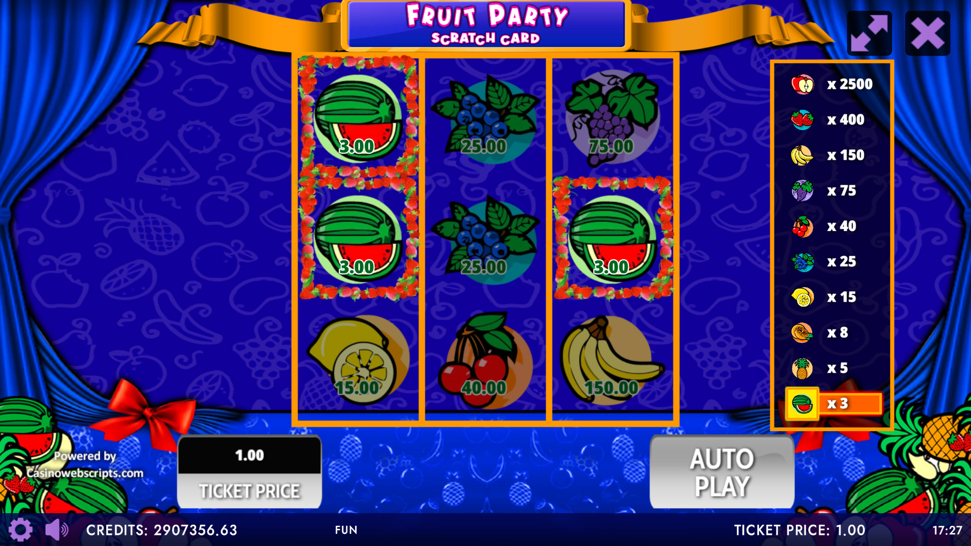 Fruit Party Non-Stop Scratch Card - Preview