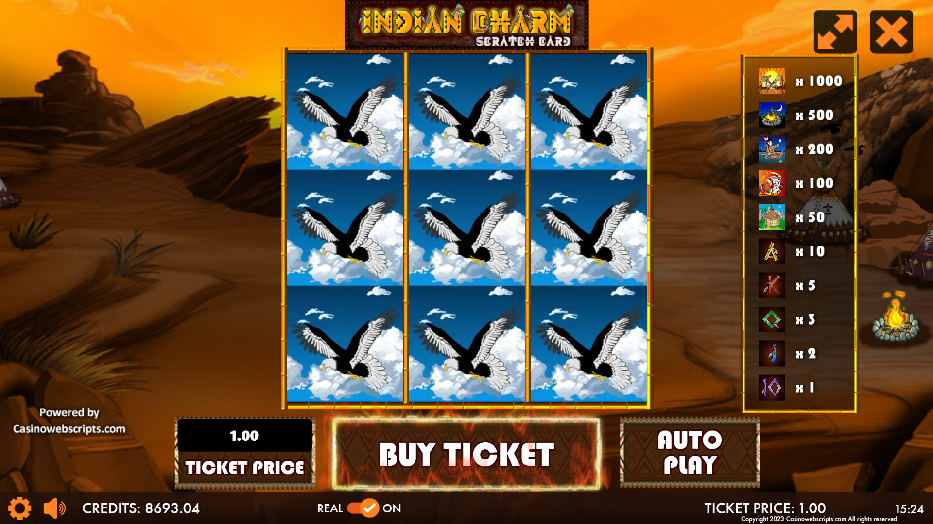 Indian Charm Deluxe Scratch Card - Preview