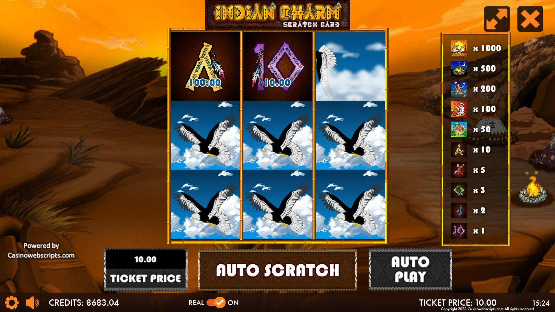 Indian Charm Deluxe Scratch Card - Preview